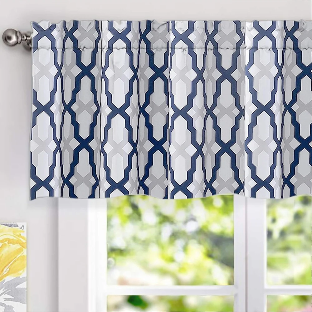 DriftAway Mason Geometric Trellis Pattern Window Curtain Valance