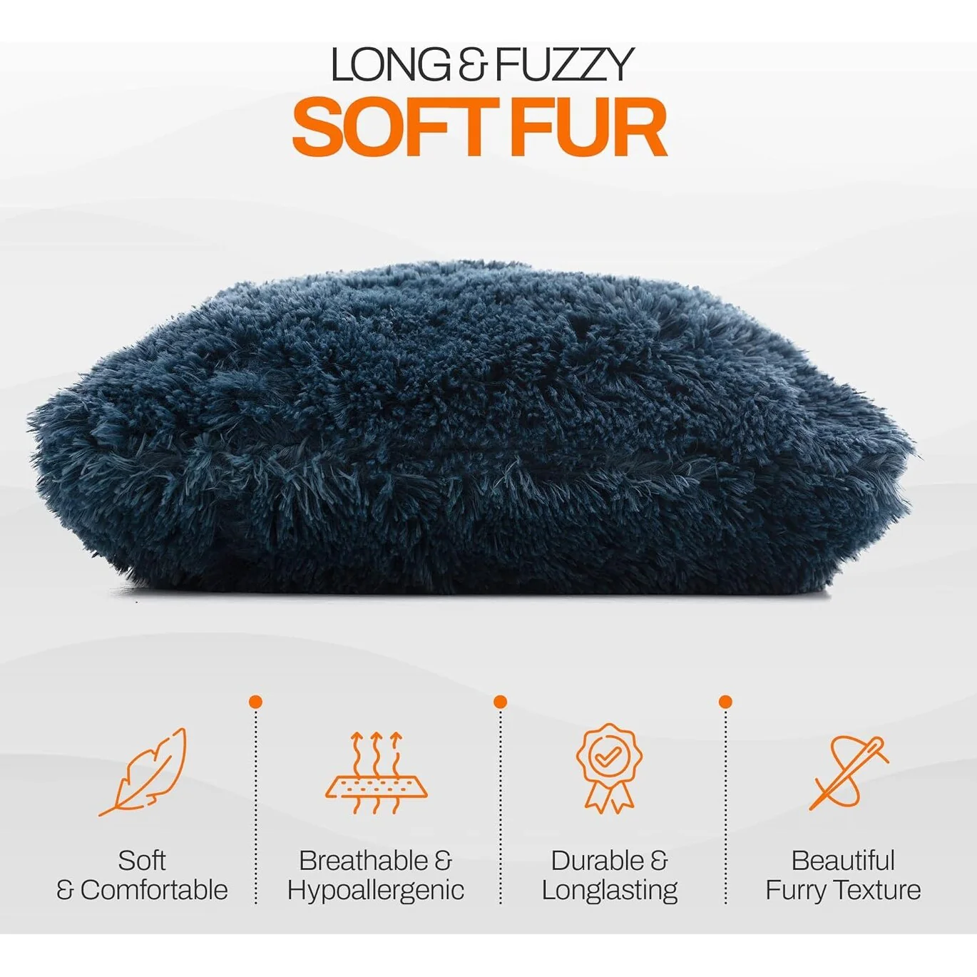 Cheer Collection Shaggy Long Hair Throw Pillows (Set of 2)