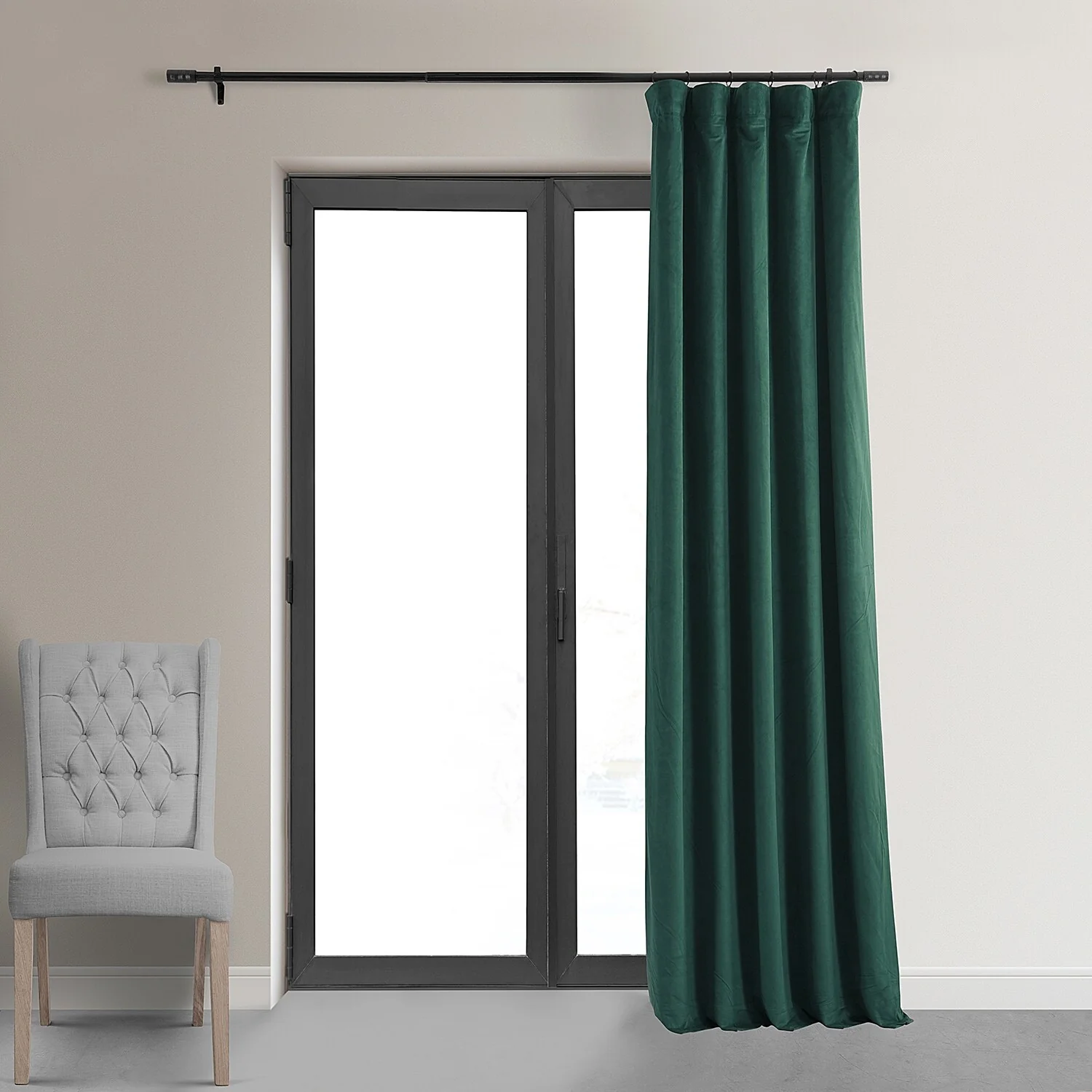 Exclusive Fabrics Signature Velvet Thermal Lined With 100% 4 Pass Blackout Curtains. (1 Panel)
