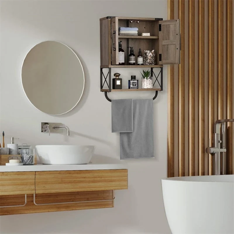 Wood Wall Mounted Storage Cabinet - 7.1