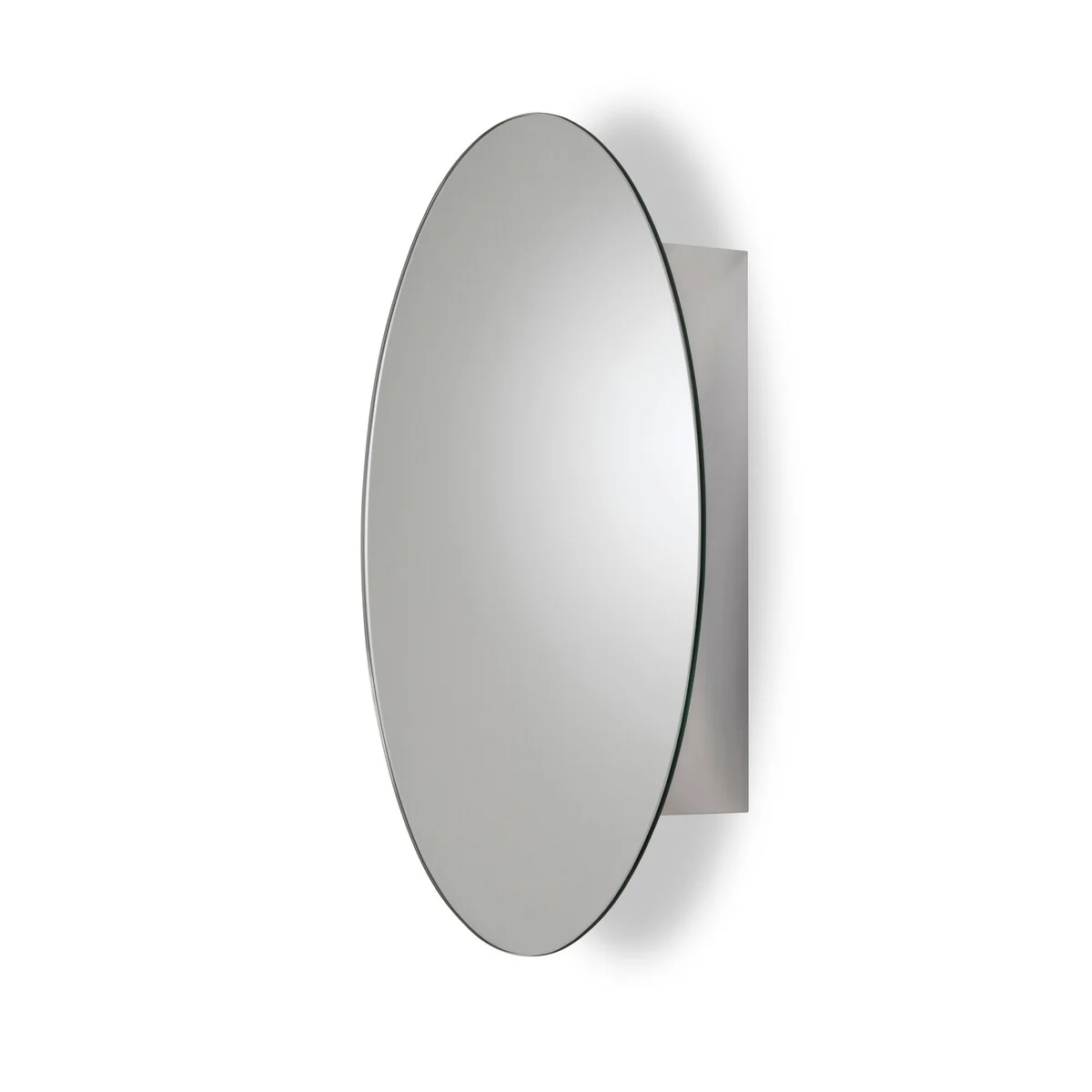 Croydex Surface Mount Tay Oval Stainless Steel Mirror Medicine Cabinet - 18