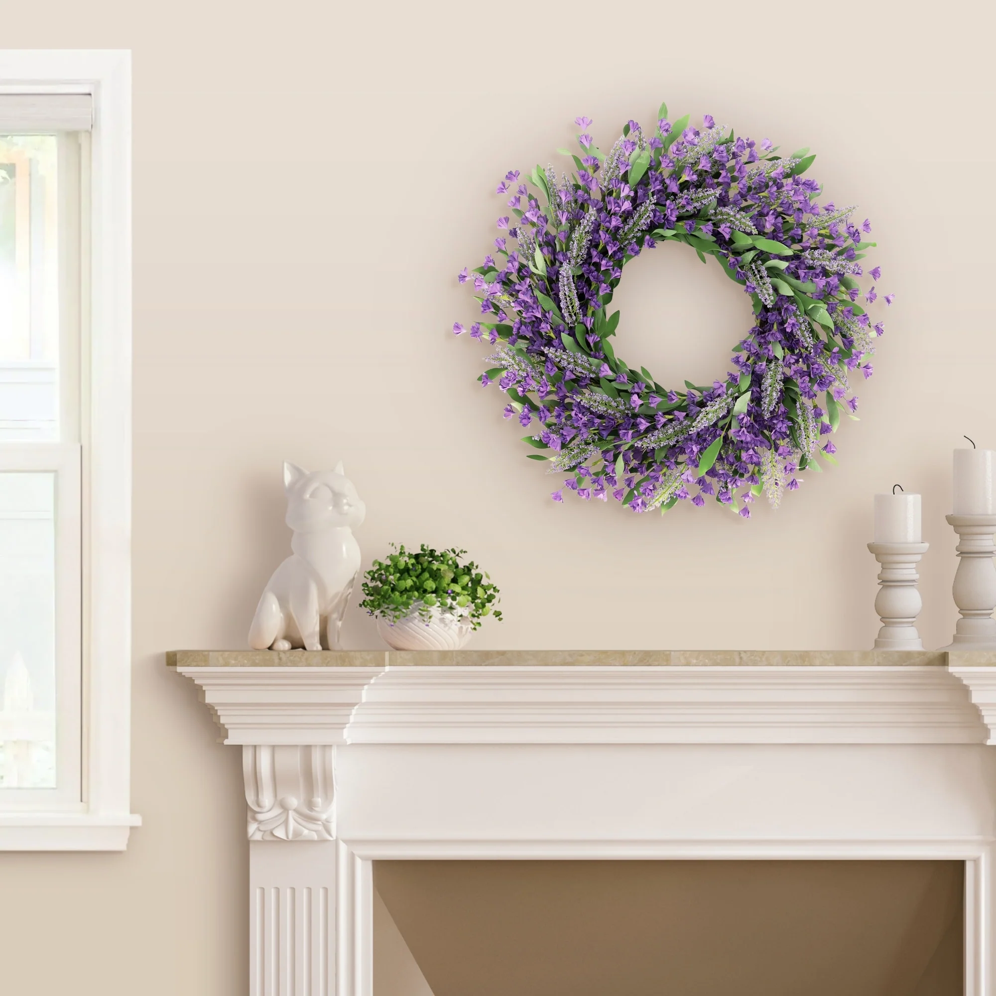 Lavender Floral Artificial Wreath - 24