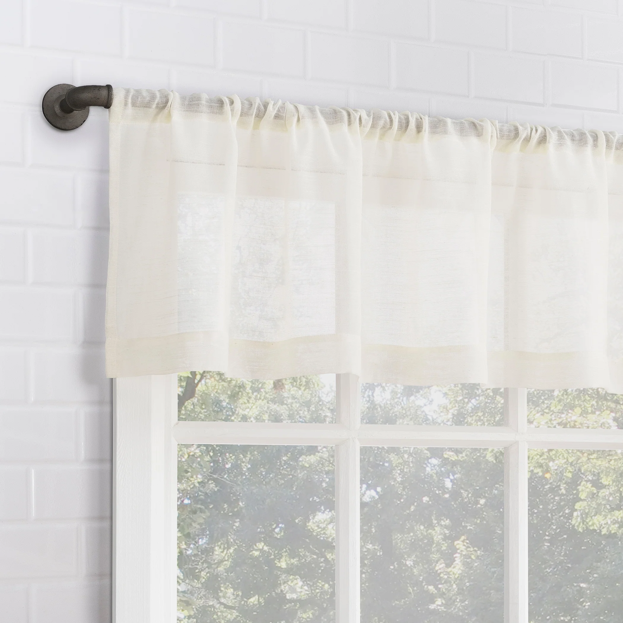 Archaeo Slub Textured Linen Blend Cafe Curtain Valance