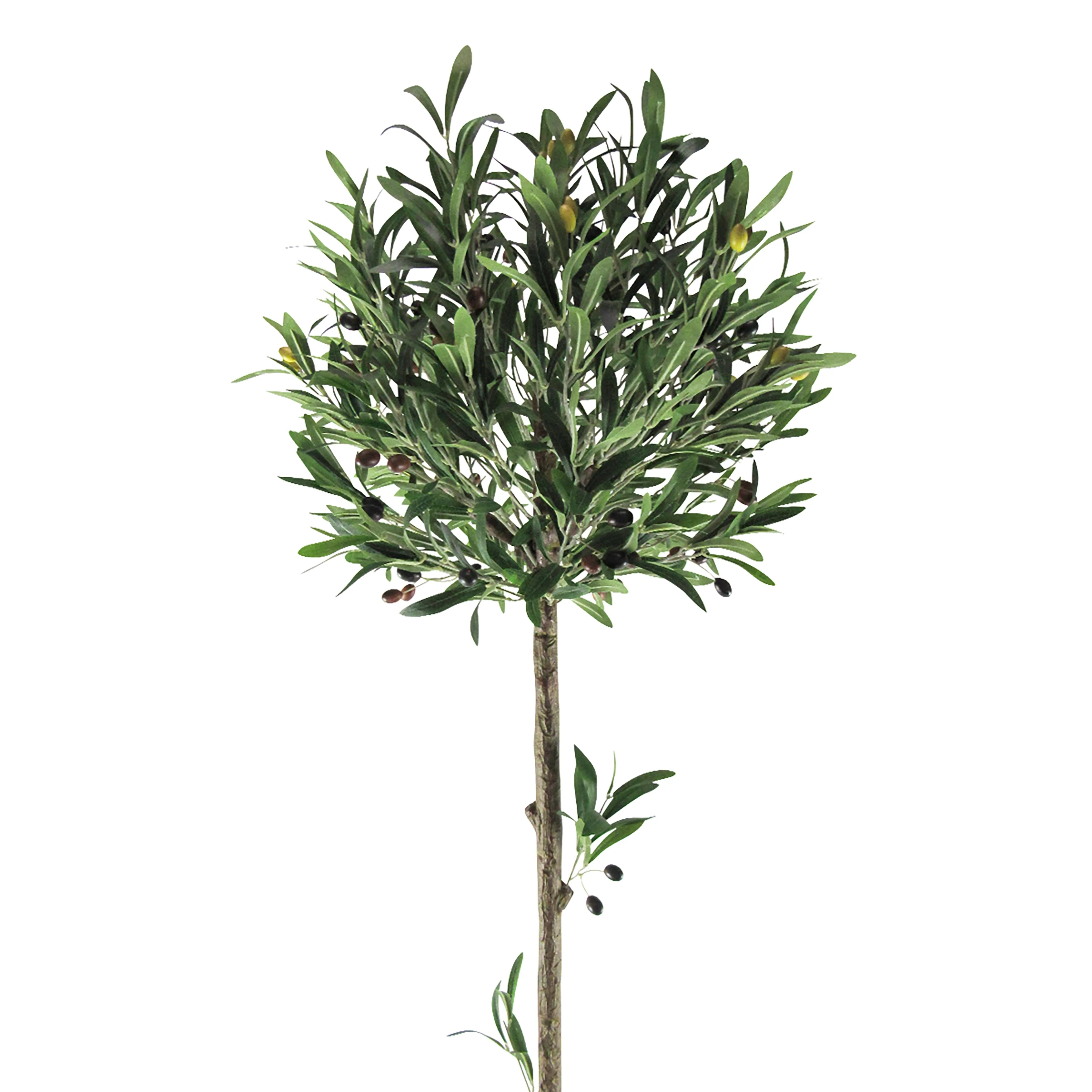 4ft Artificial Olive Tree Topiary Plant in Black Pot - 48