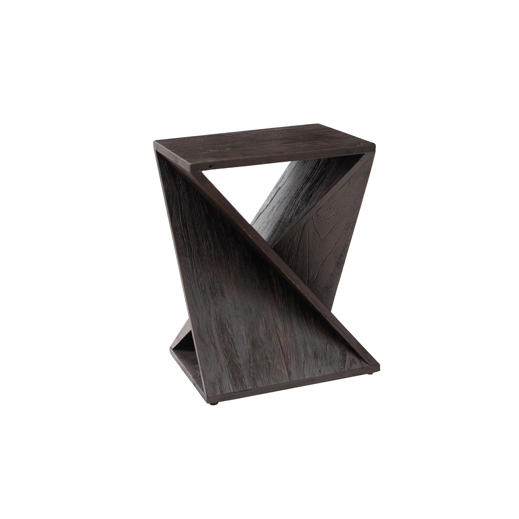 Nordic Style Teak Twisted Stool