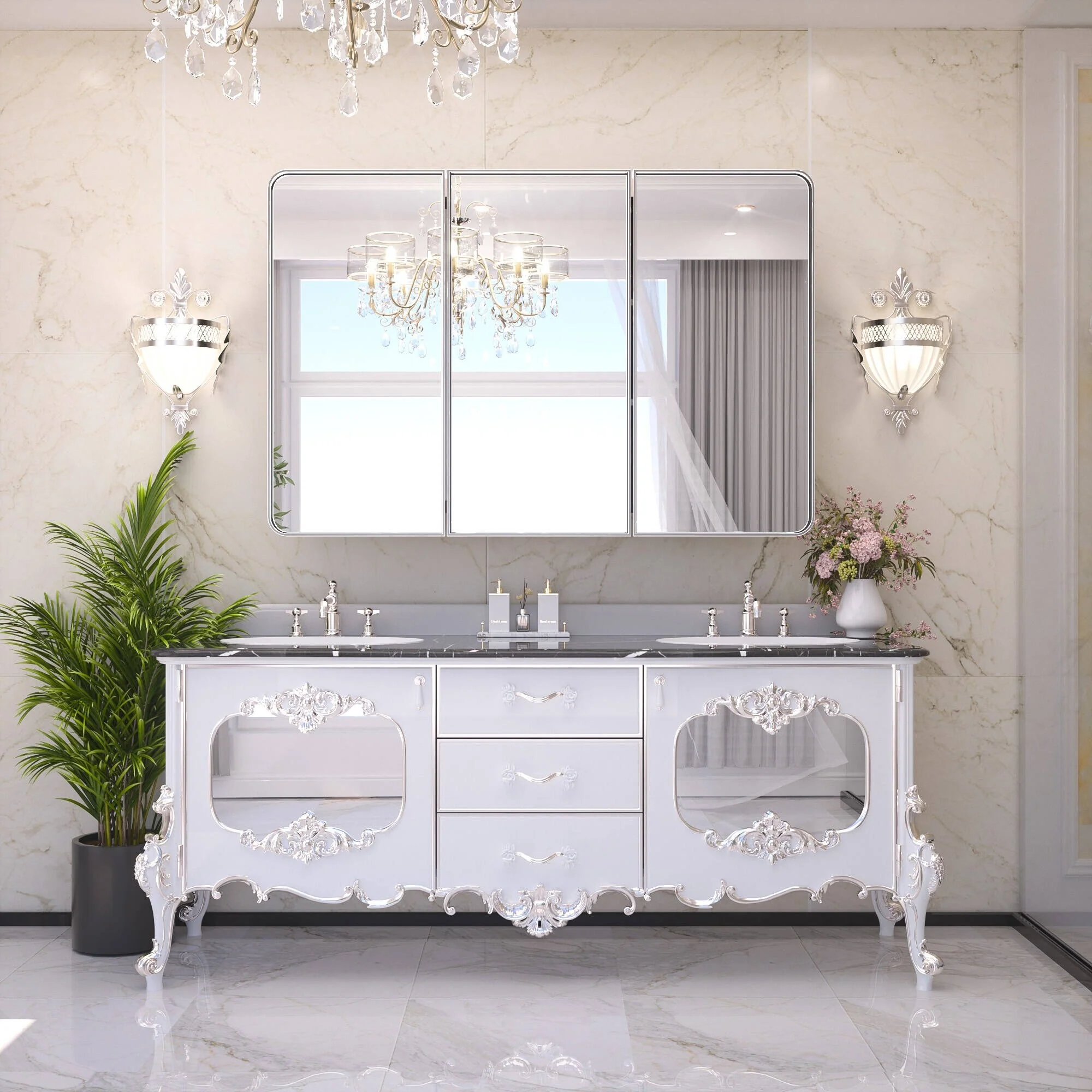 KEONJINN Medicine Cabinets for Bathroom with Mirror, Stainless Steel 1-3 Framed Doors