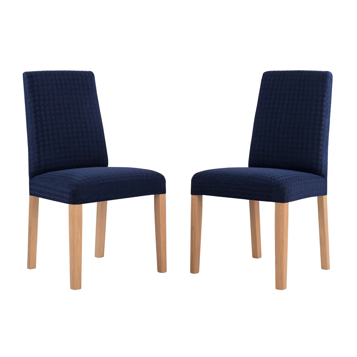 No. 918 Sparta 2-pack Houndstooth Textured Stretch Fit Elastic Dining Chair Cover Pair - 28