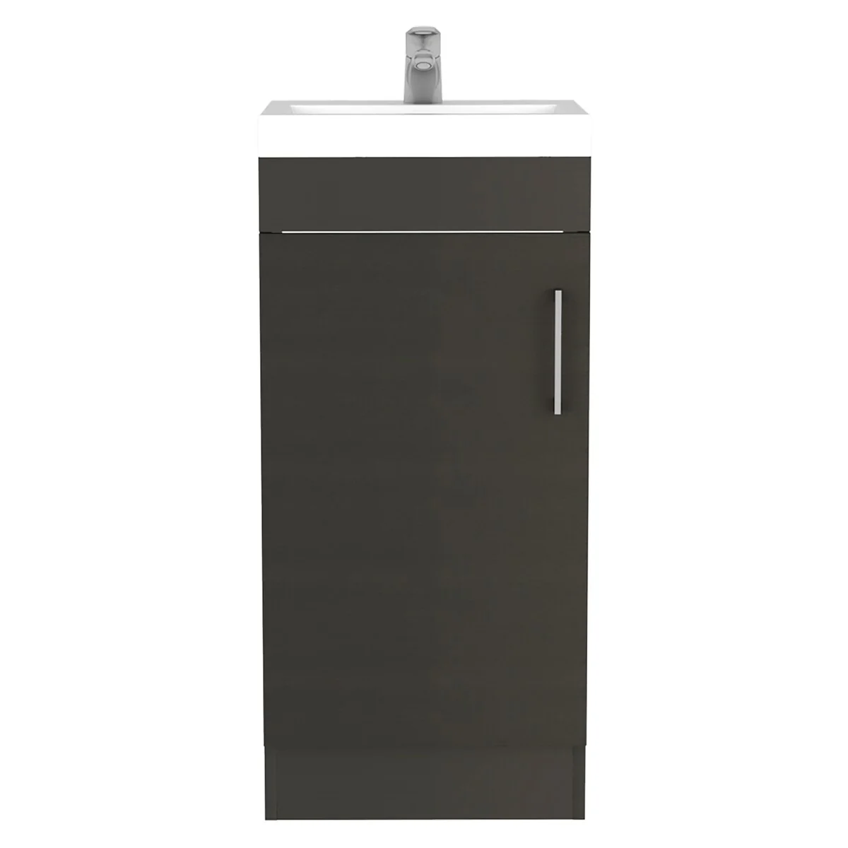 Bathroom Vanity Sink, Metal Handle, Single Door Cabinet -Black