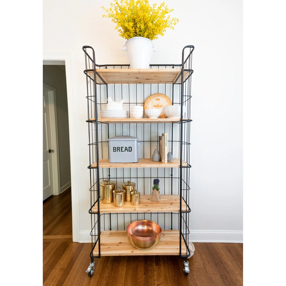 Enameled Metal Bread Box with