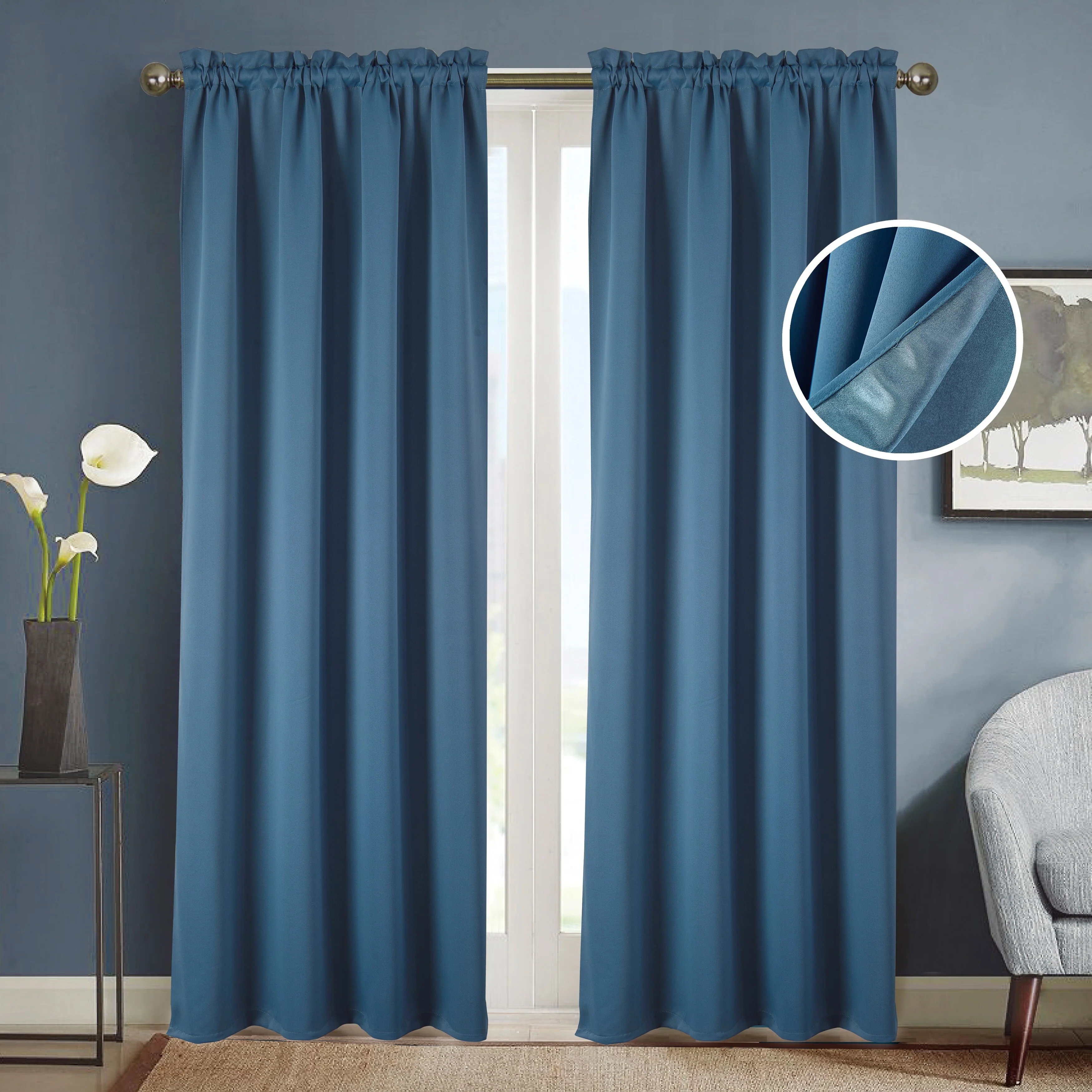 Twilight Room Darkening Rod Pocket Window Curtain 84