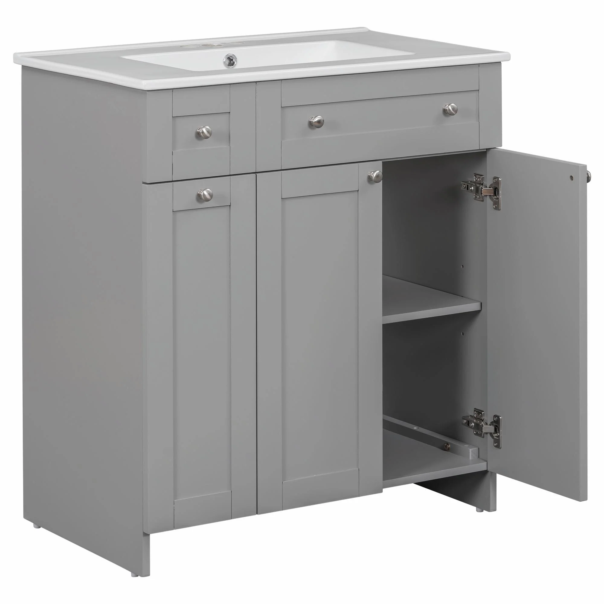 30-Inch Bathroom Vanity with Ceramic Sink Combo