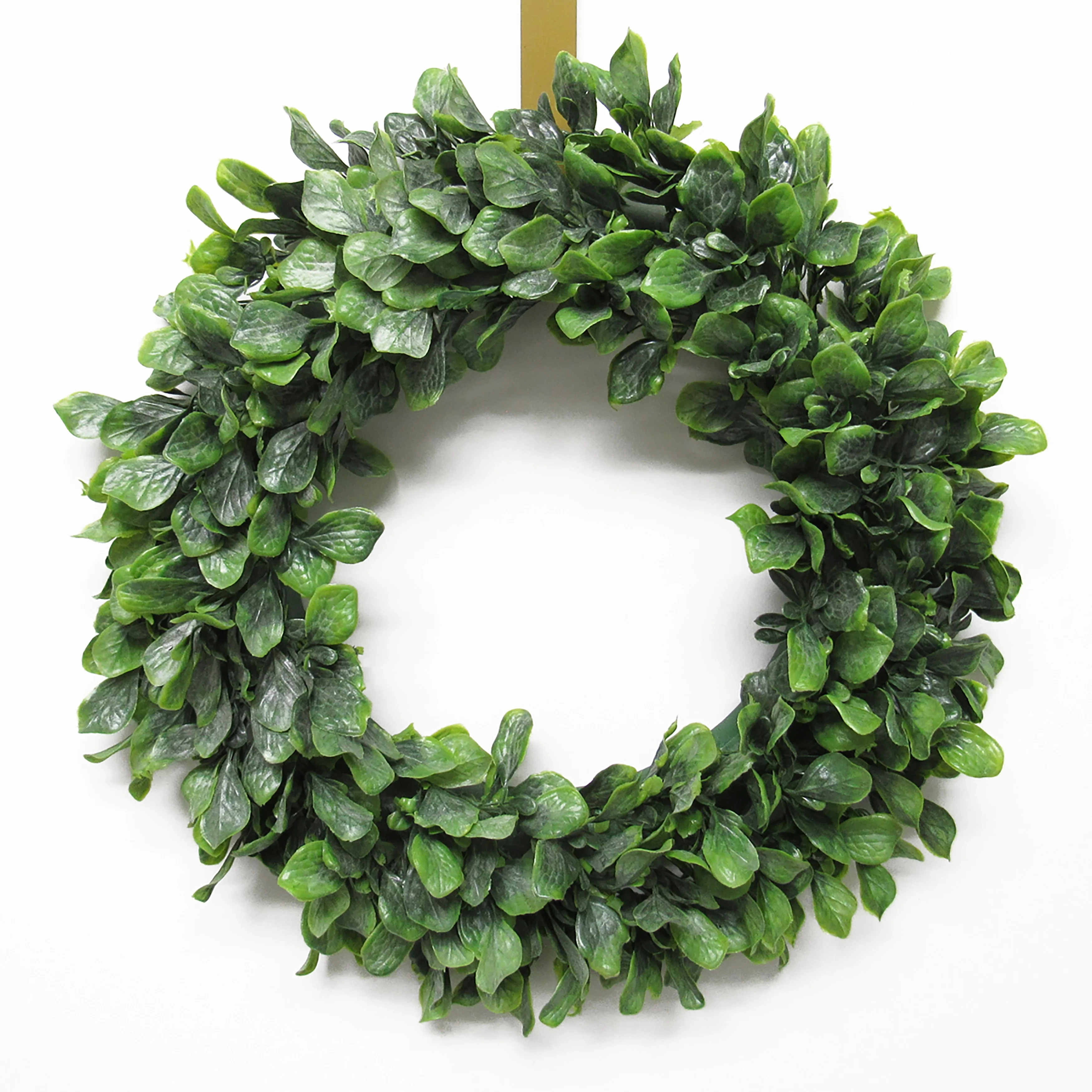 Frosted Green Artificial Lamb's Ear Leaf Foliage Greenery Wreath 14in