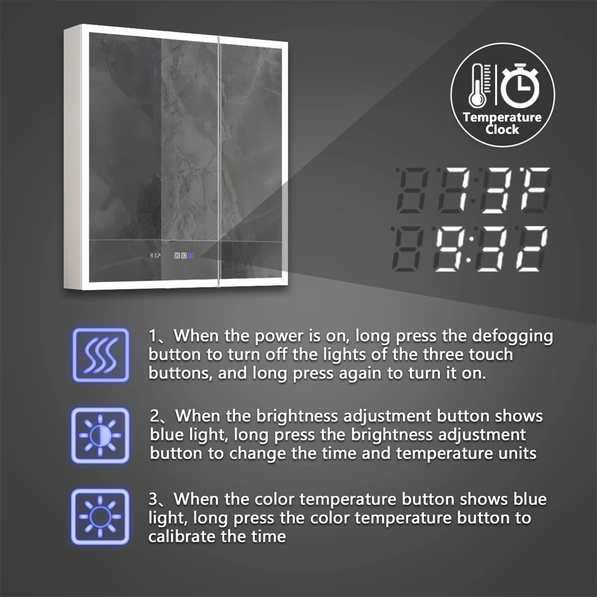 ExBrite Led Lighted Medicine Cabinet Recessed or Surface with Mirrors