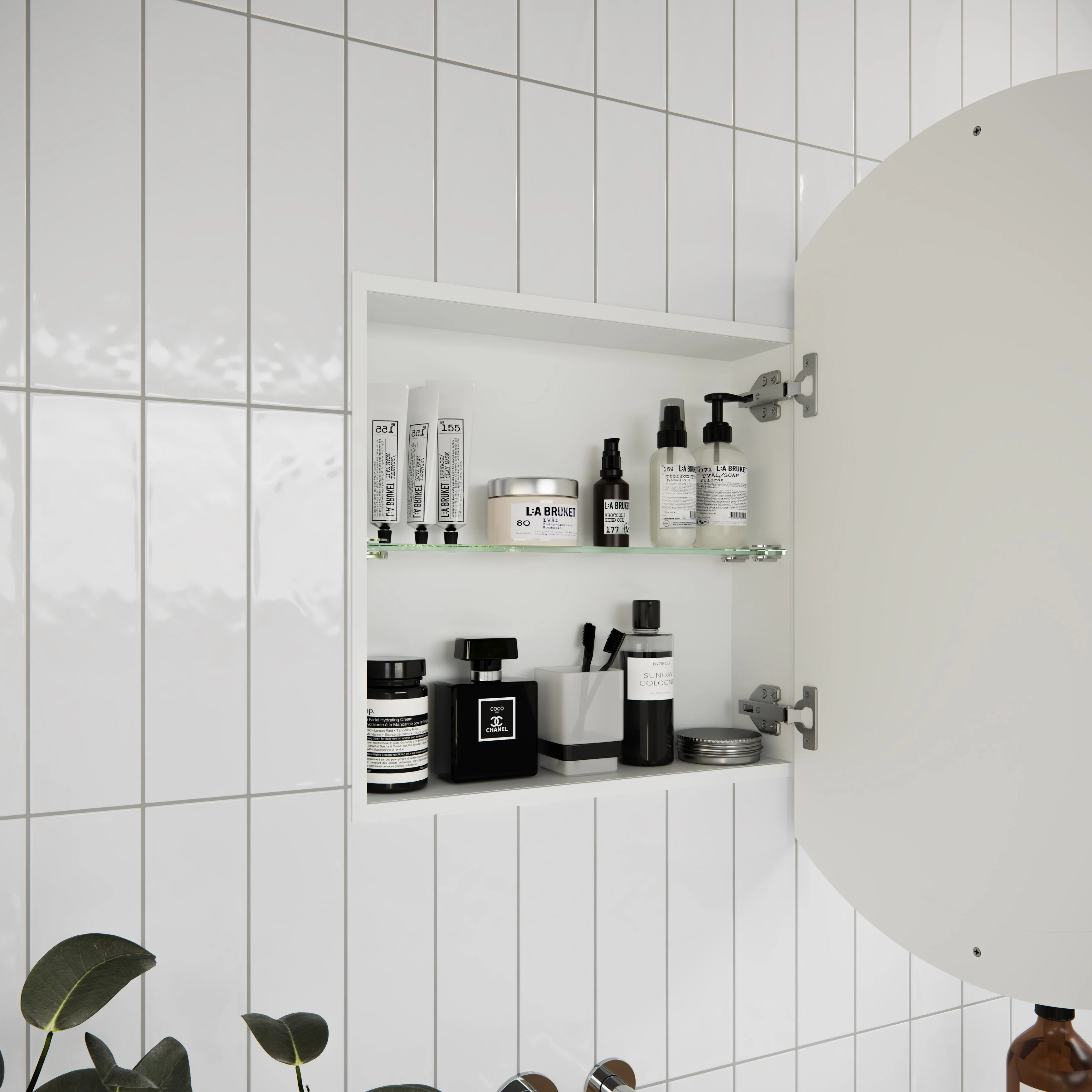 One Door Steel Frame Round Shape Medicine Cabinet