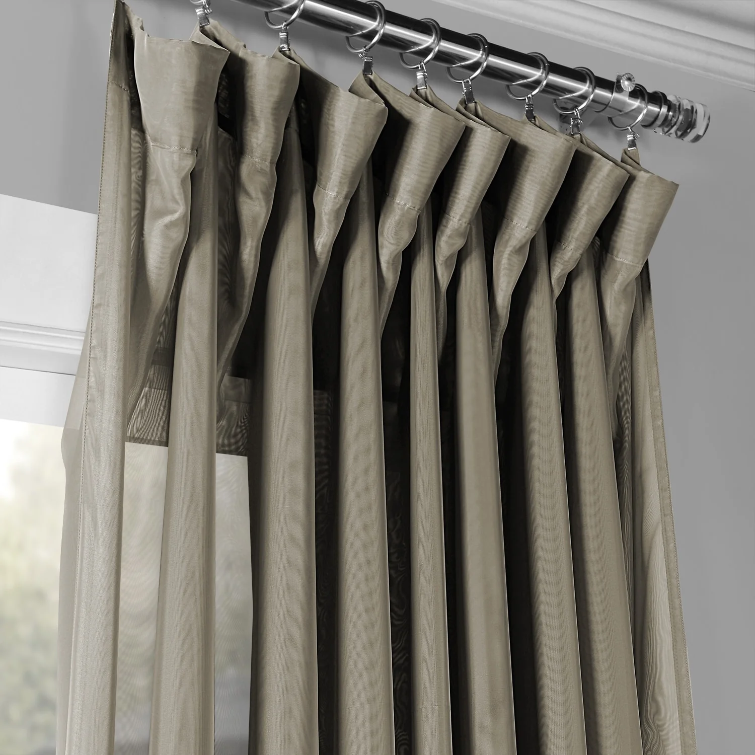 Exclusive Fabrics Extra Wide Double Layer Sheer Curtains (1 Panel) - Elegant Window Treatment