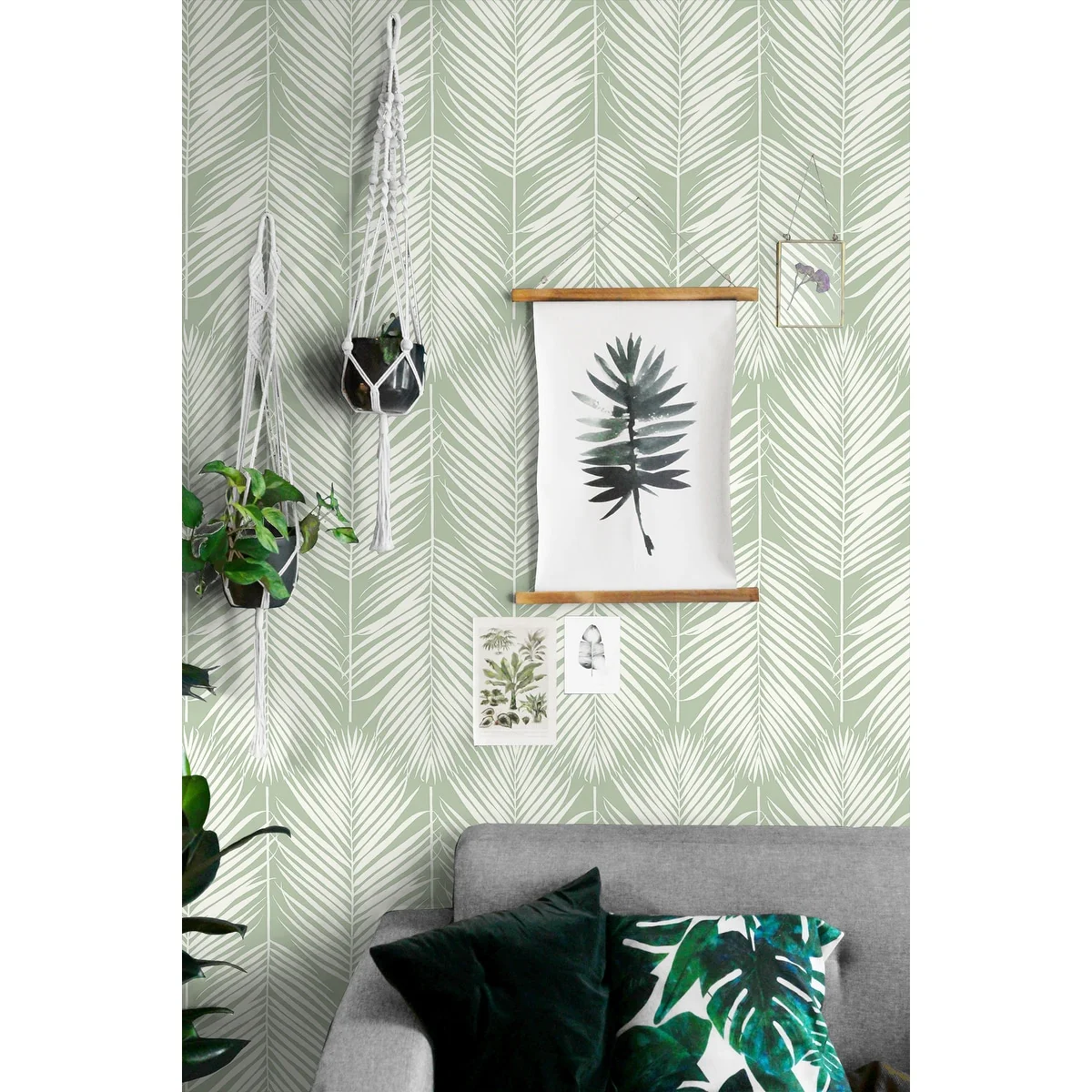 NextWall Palm Silhouette Peel and Stick Wallpaper