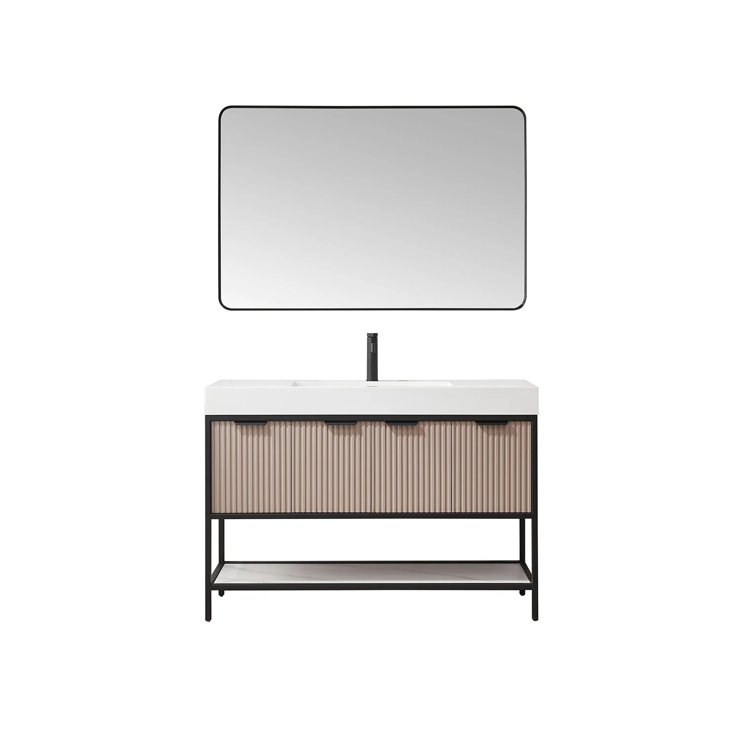 Marcilla 48 in. Single Sink Bath Vanity with Stone Sink Top