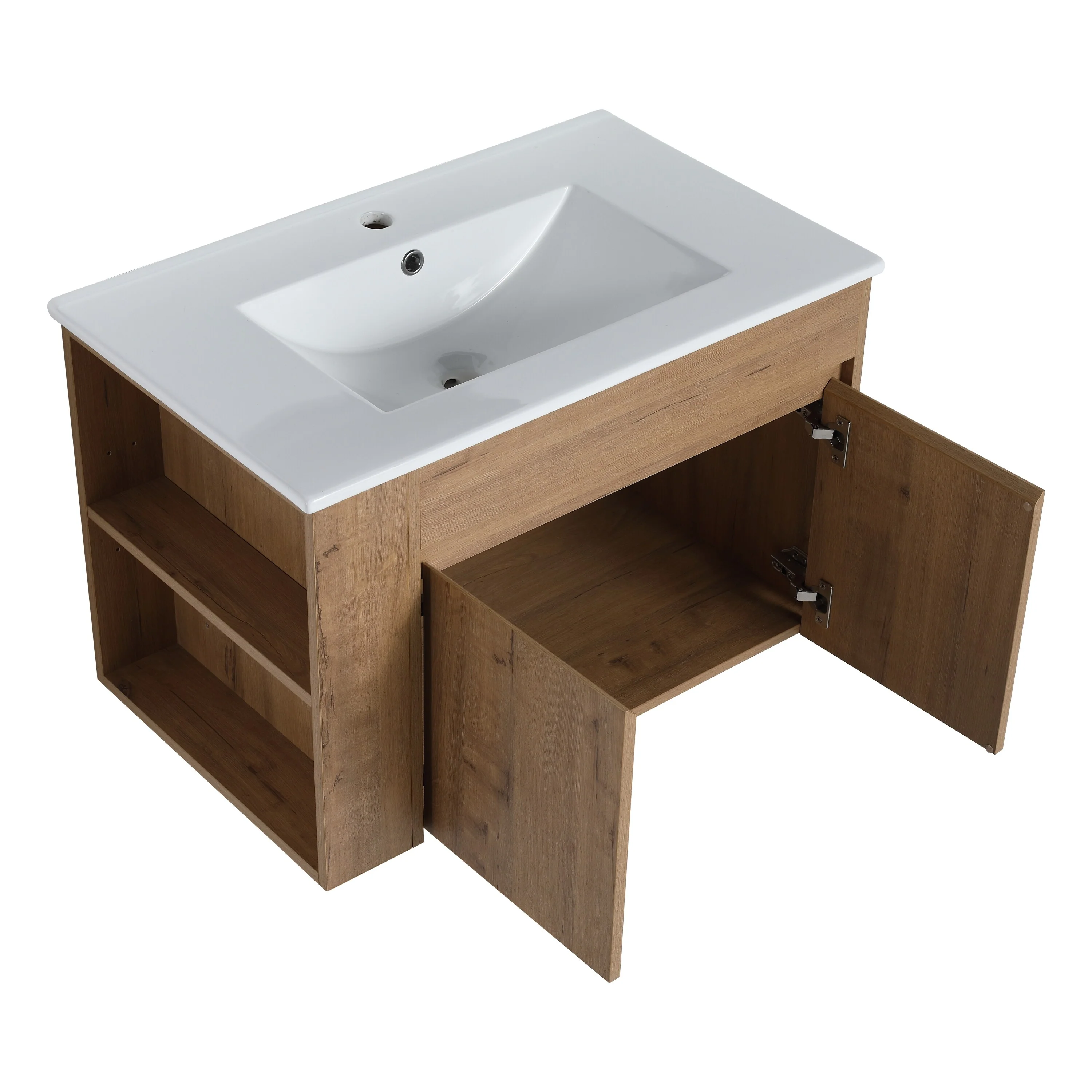 Beingnext 30 Inch Bathroom Vanity with Sink, Single Sink Floating Bathroom Vanity with Soft Close Door and Shelf