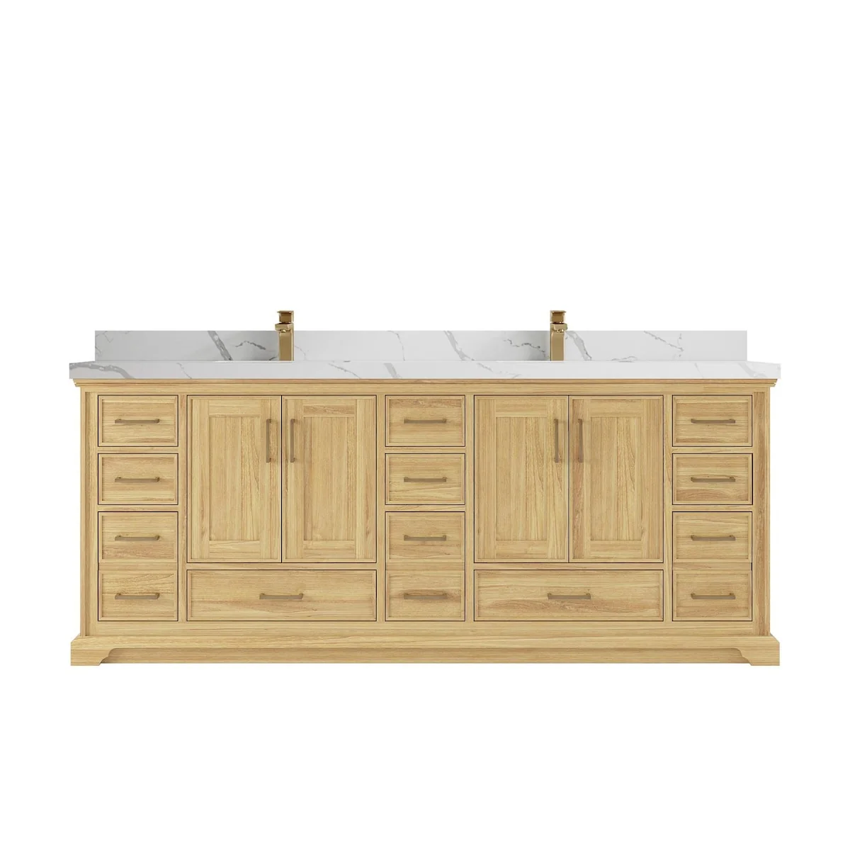 Willow Collections 84 in. W x 22 in. D Charlotte Teak Double Sink Bathroom Solid Teak Vanity with Countertop