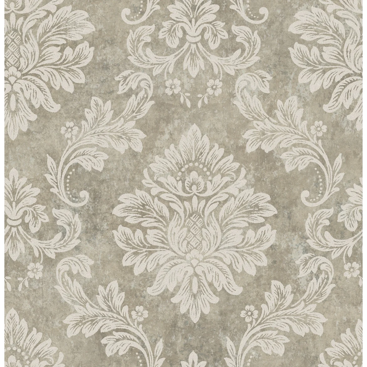 Seabrook Designs Villa Leaf Damask Unpasted Wallpaper