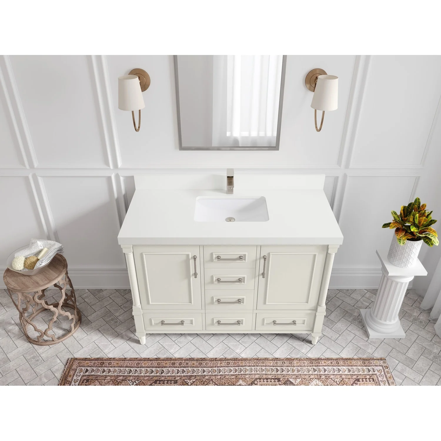 Willow Collections 48 in. W x 22 in. D Aberdeen Single Bowl Sink Bathroom Vanity with Countertop