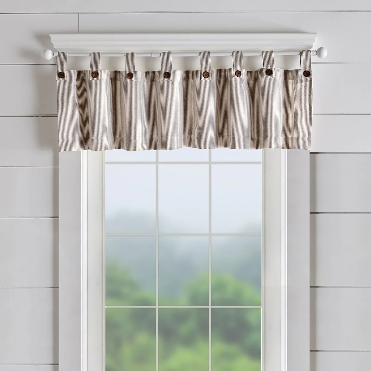 Tucker Ticking Stripe Kitchen Curtain Valance - 60