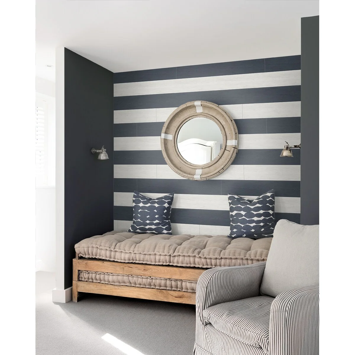 NextWall Two Toned Shiplap Peel and Stick Wallpaper