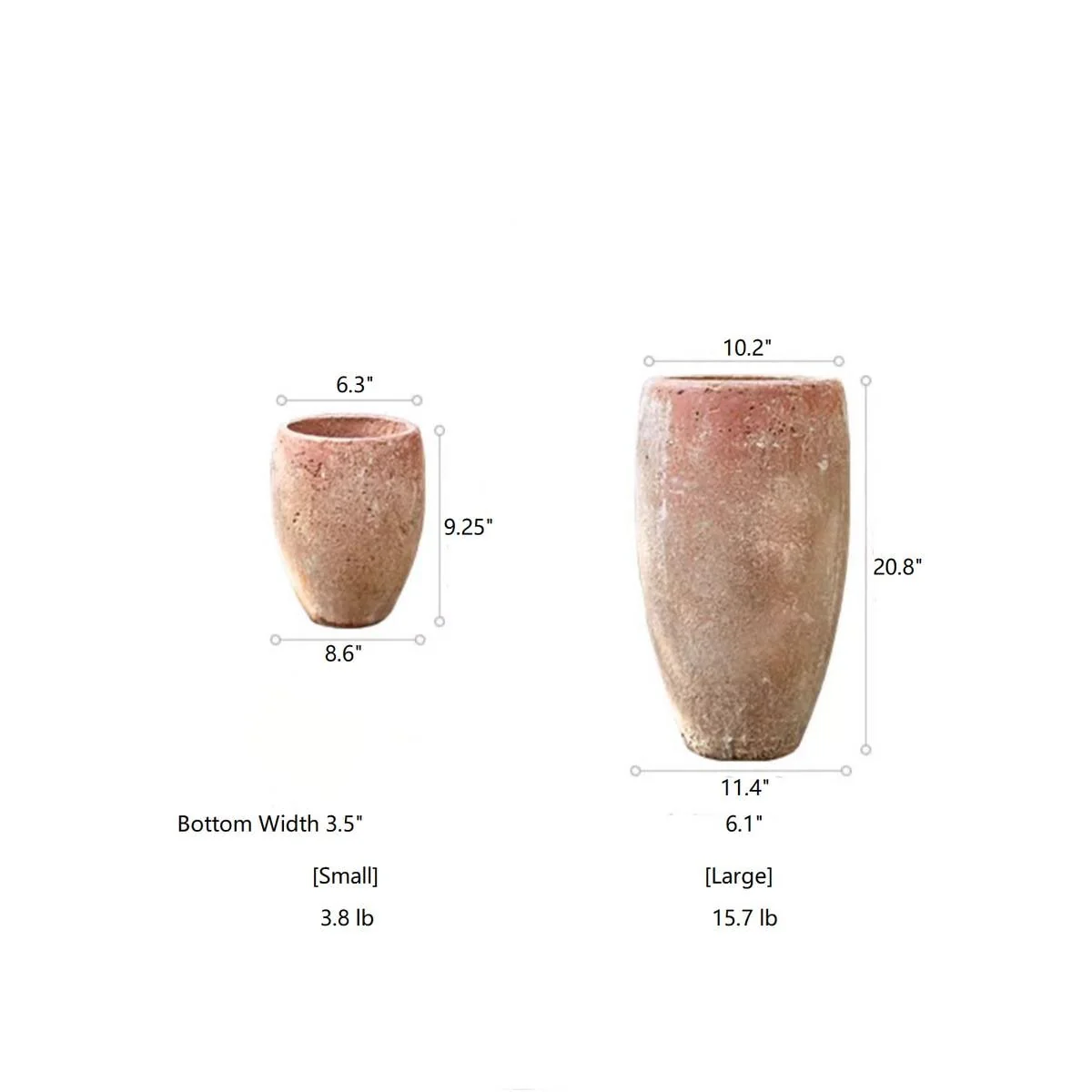 RusticReach Distressed Cement Plant Pot Tall