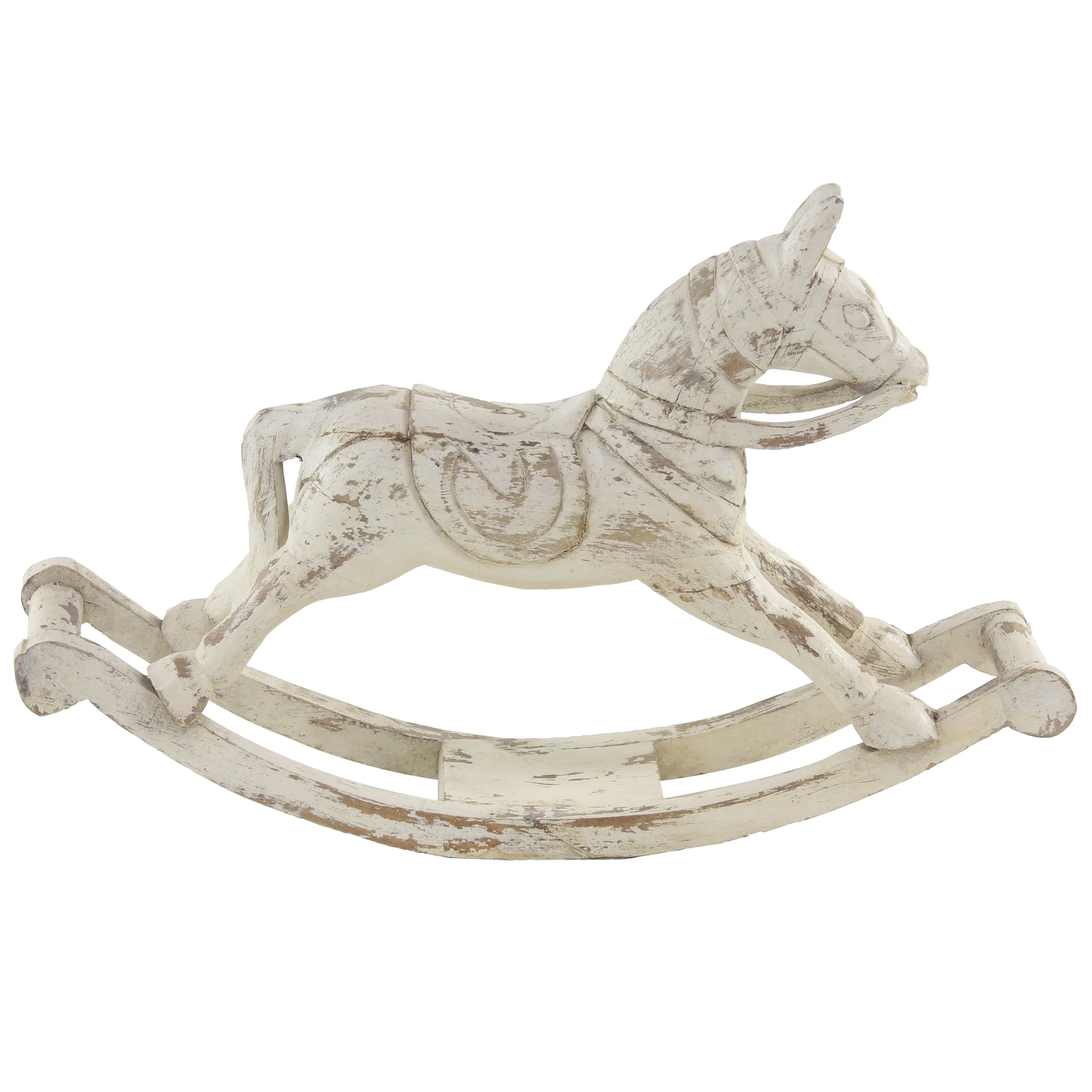 White Mango Wood Horse Decorative Sculpture