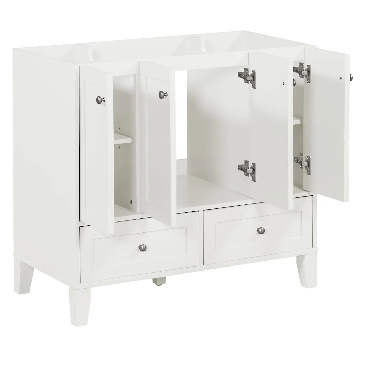 Bathroom Vanity Base Cabinet with 4 Soft Closing Doors & 2 Drawers (Without Sink)