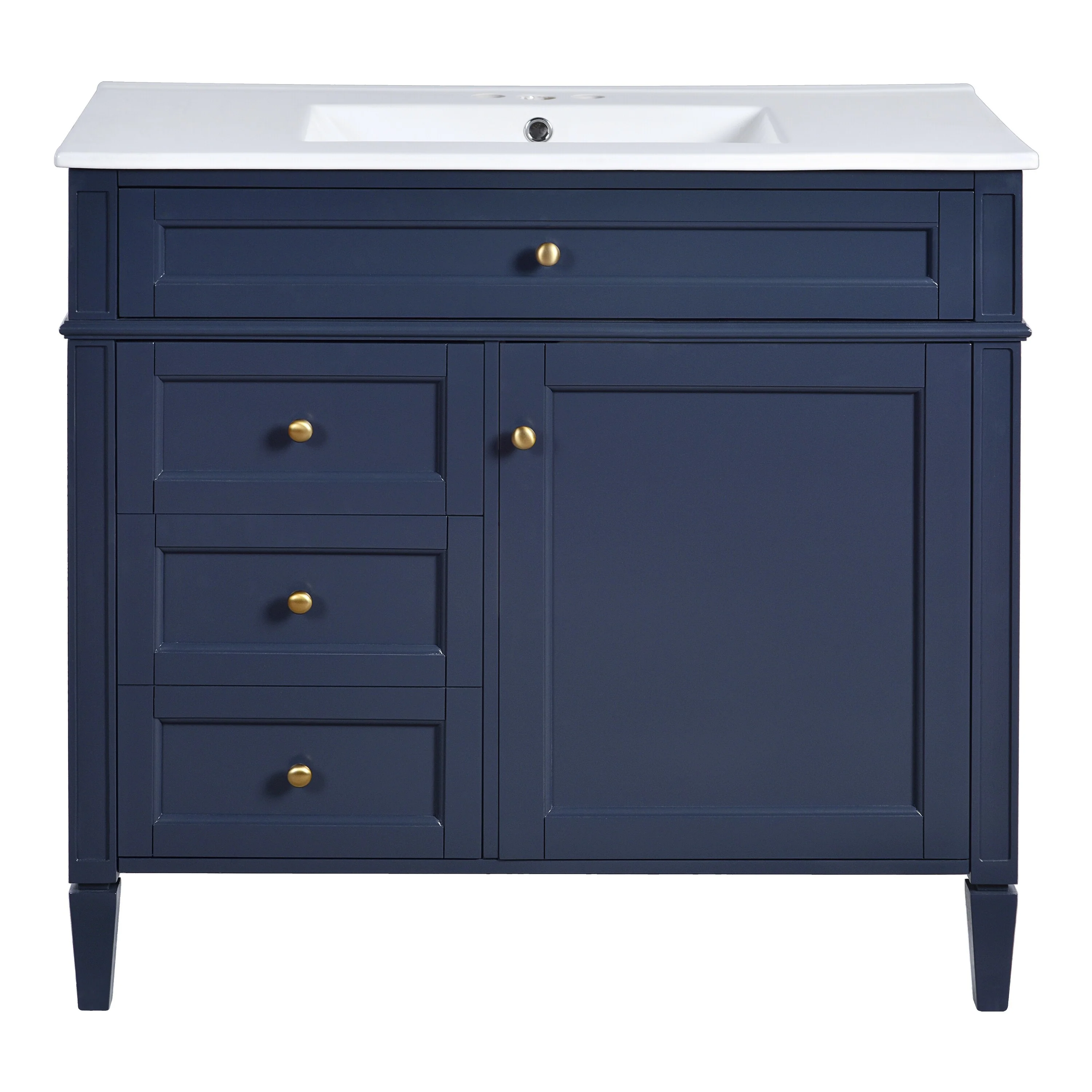 Bathroom Vanity with Single Sink, Bathroom Vanities with 2 Drawers, Bathroom Storage Cabinet with 1 Tip-Out Drawer and 1 Door