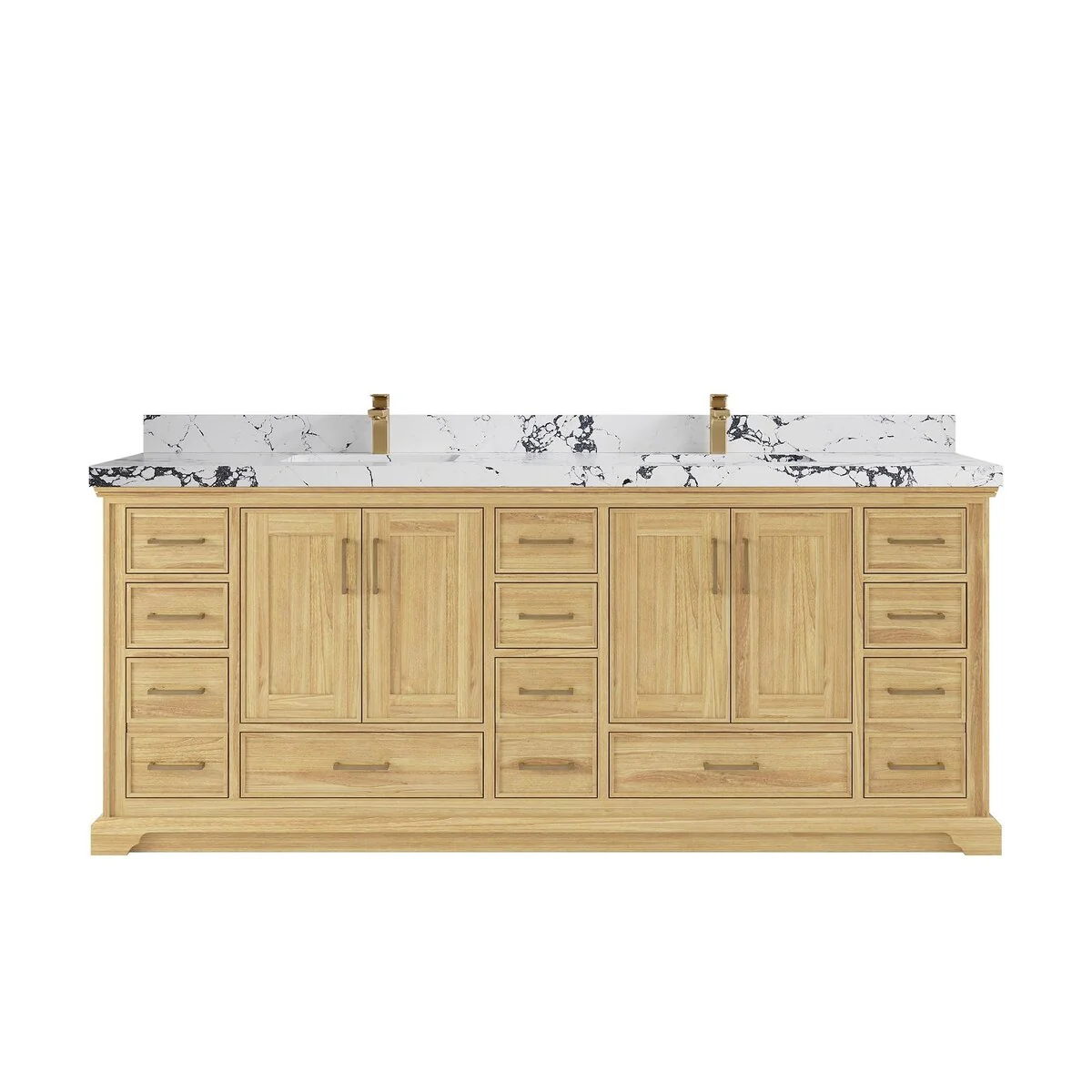 Willow Collections 84 in. W x 22 in. D Charlotte Teak Double Sink Bathroom Solid Teak Vanity with Countertop