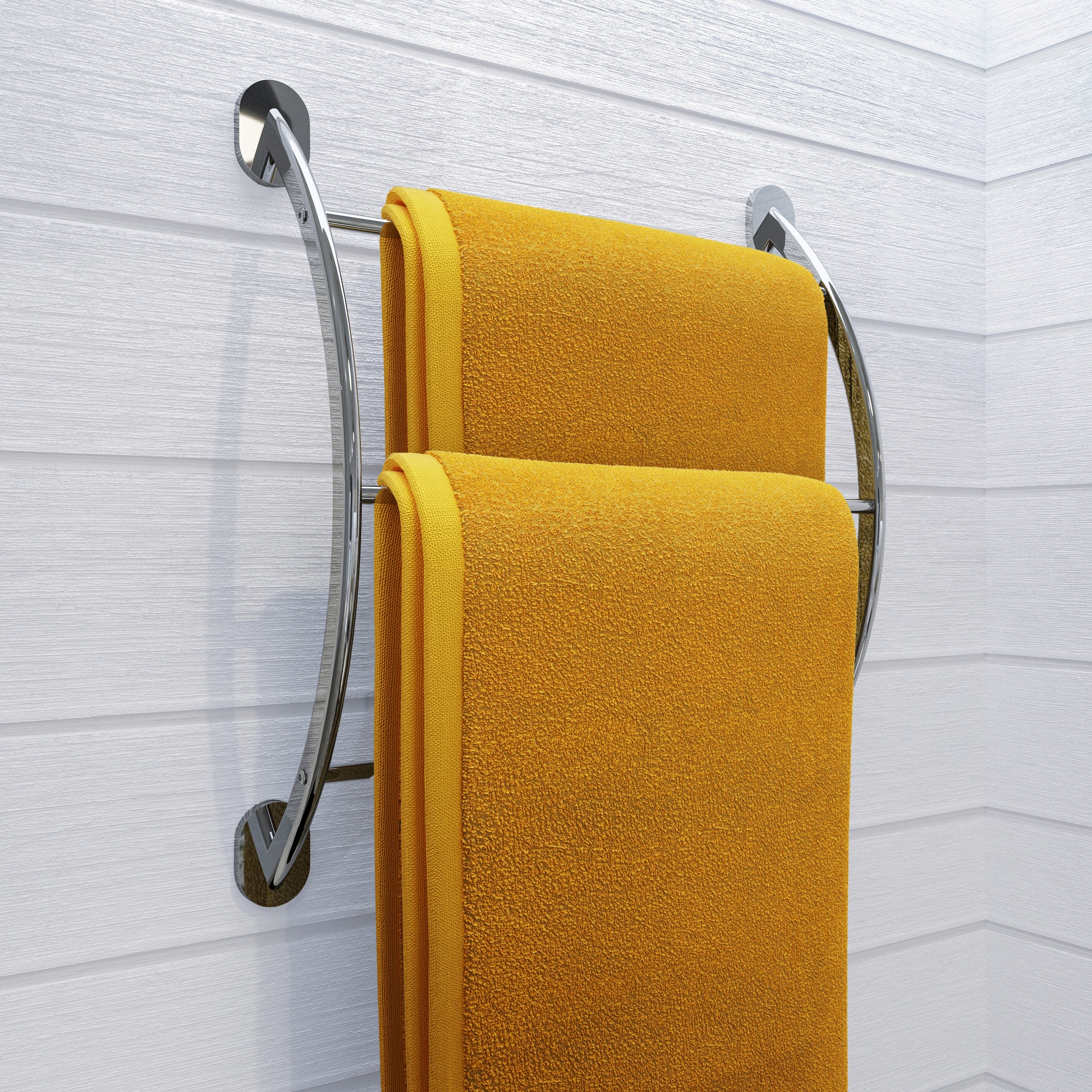 Croydex Britannia Flexi-Fix Screw or Glue Modern Curved Towel Rack