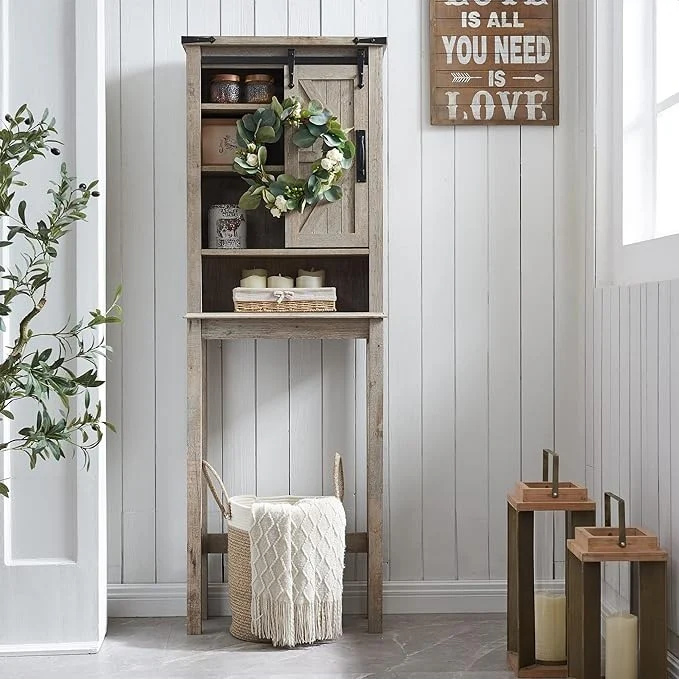Farmhouse Over The Toilet Storage Cabinet, Cabinet Over Toilet