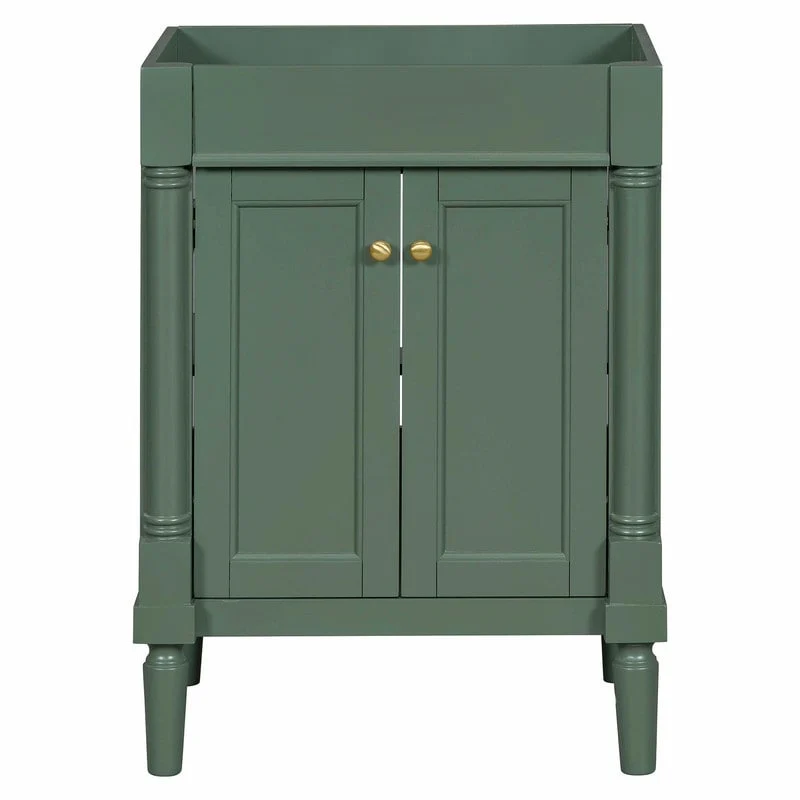 24'' Bathroom Vanity with Top Sink: Modern 2-Tier Storage Cabinet, Single Sink, Large Shelves