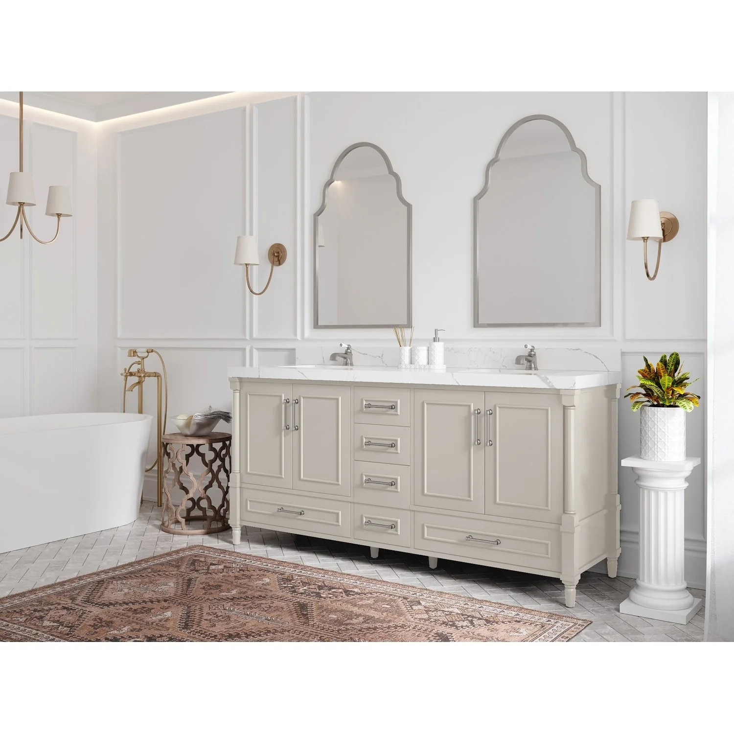 Willow Collections 72 in. W x 22 in. D Aberdeen Double Sink Bathroom Vanity with Countertops