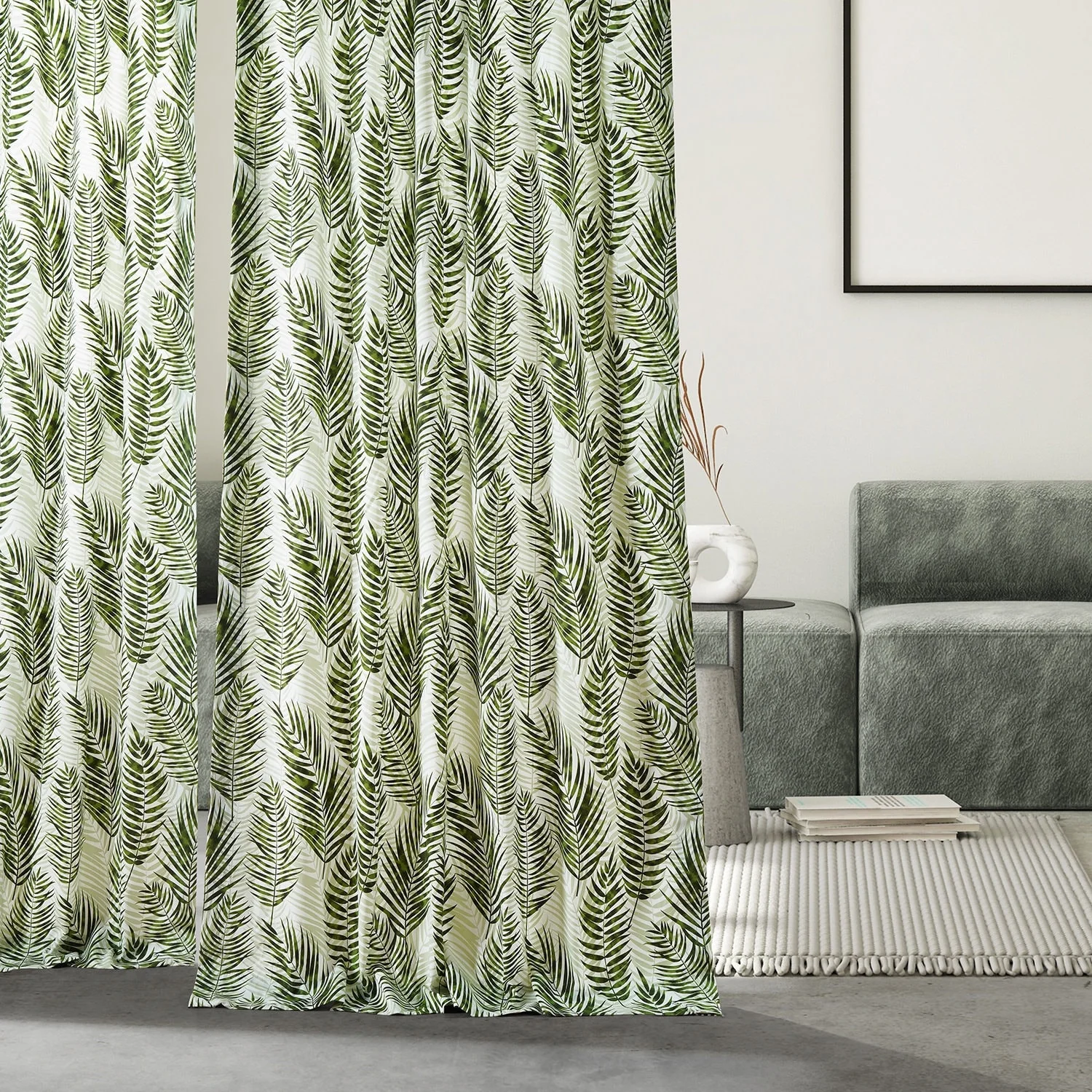 Exclusive Fabrics Ginsberg Modern Botanical Printed Cotton Room Darkening Curtains - Single Panel (1 Panel)