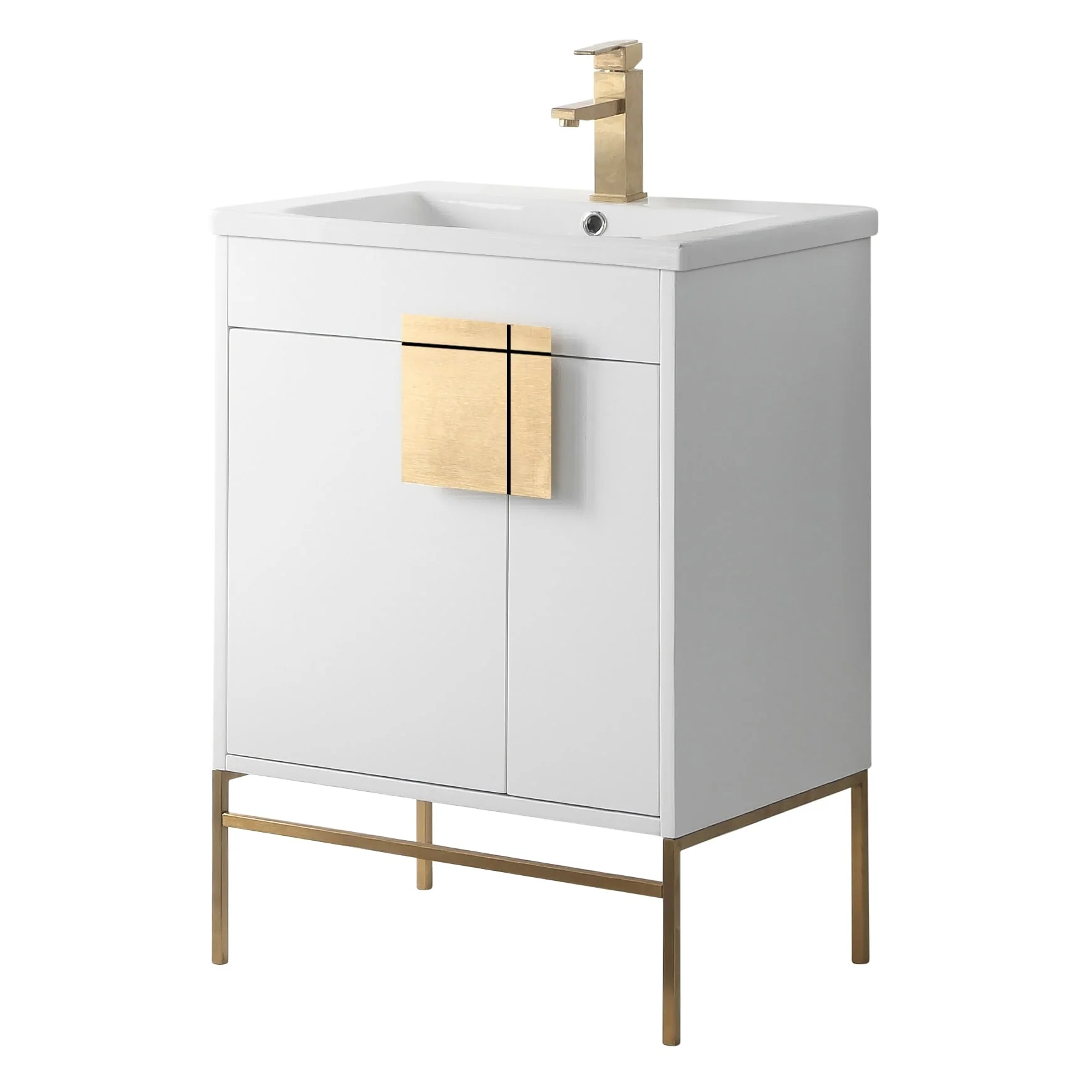 24-inch Modern Bathroom Vanity Set w/ Vitreous China Sink Top