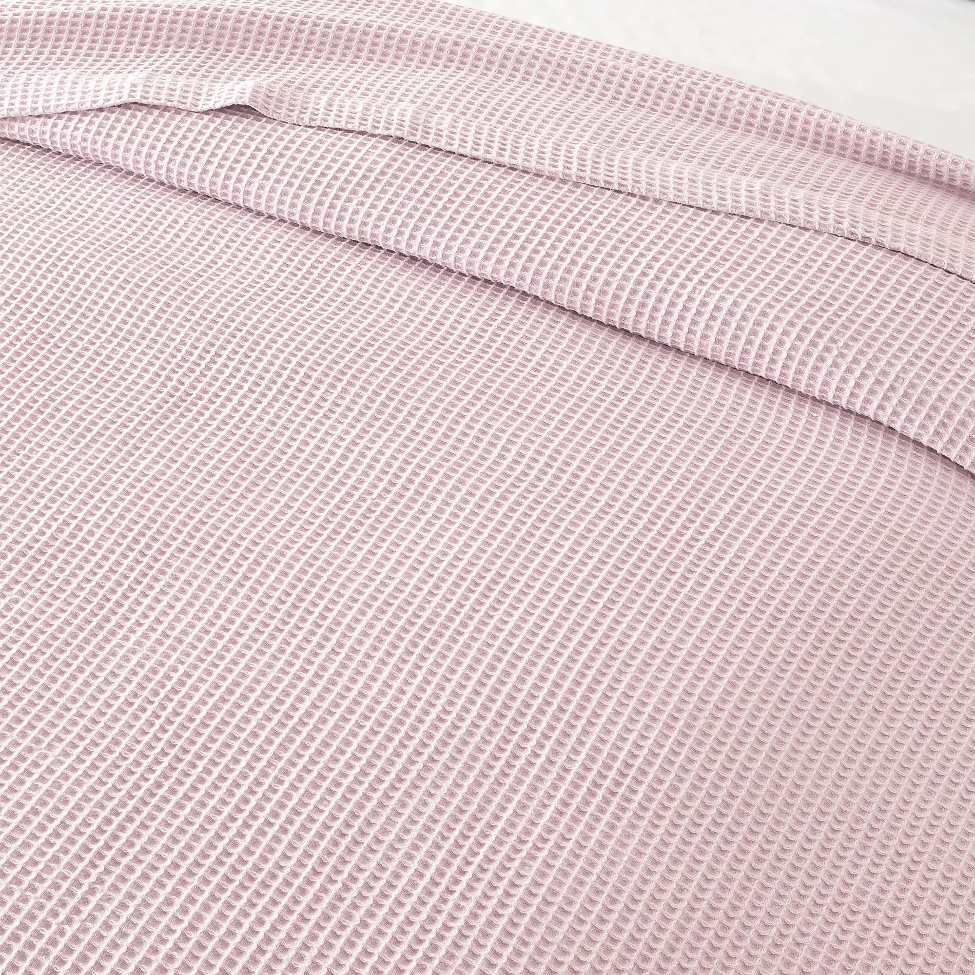 Linery & Co. 100% Cotton All-Season Lightweight Waffle Weave Knit Throw Blanket