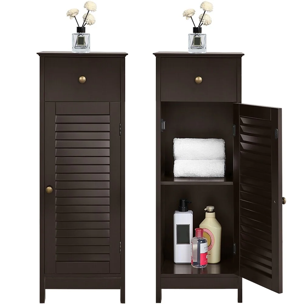 Yaheetech Bathroom Free Standing Storage Floor Cabinet with Drawers