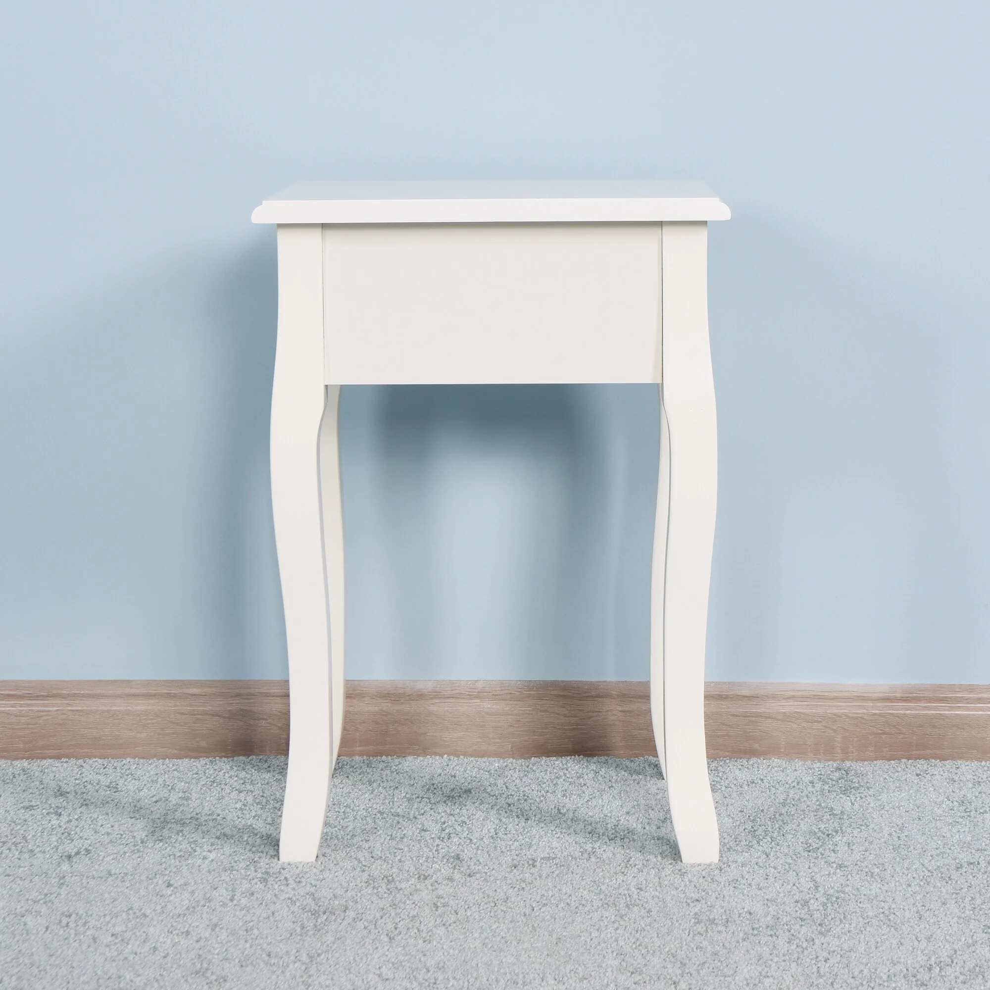 Bathroom Floor-standing Storage Table with a Drawer, 4 Curved Legs