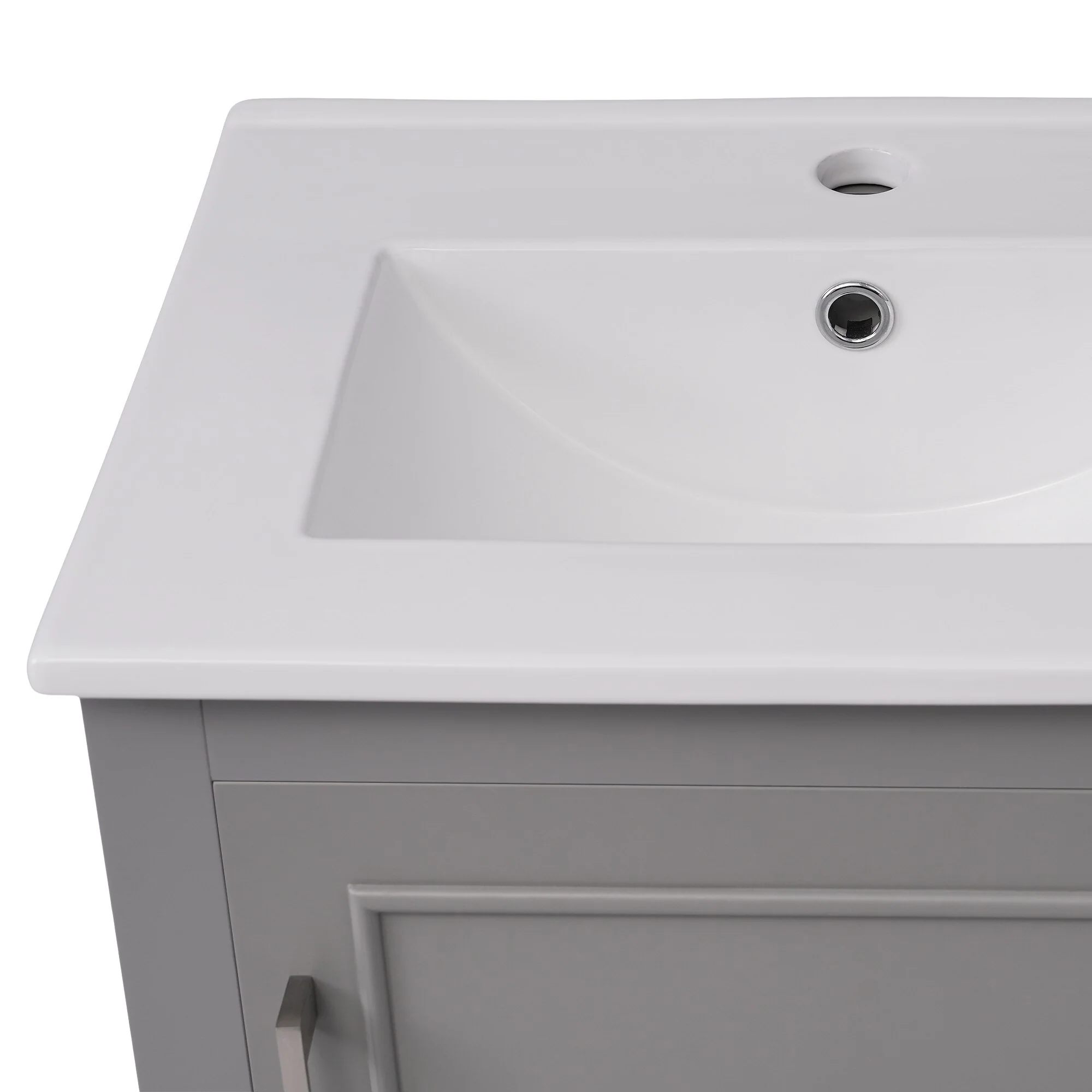20 Inch Modern Bathroom Vanity with Ceramic Sink Small Space Cabinet