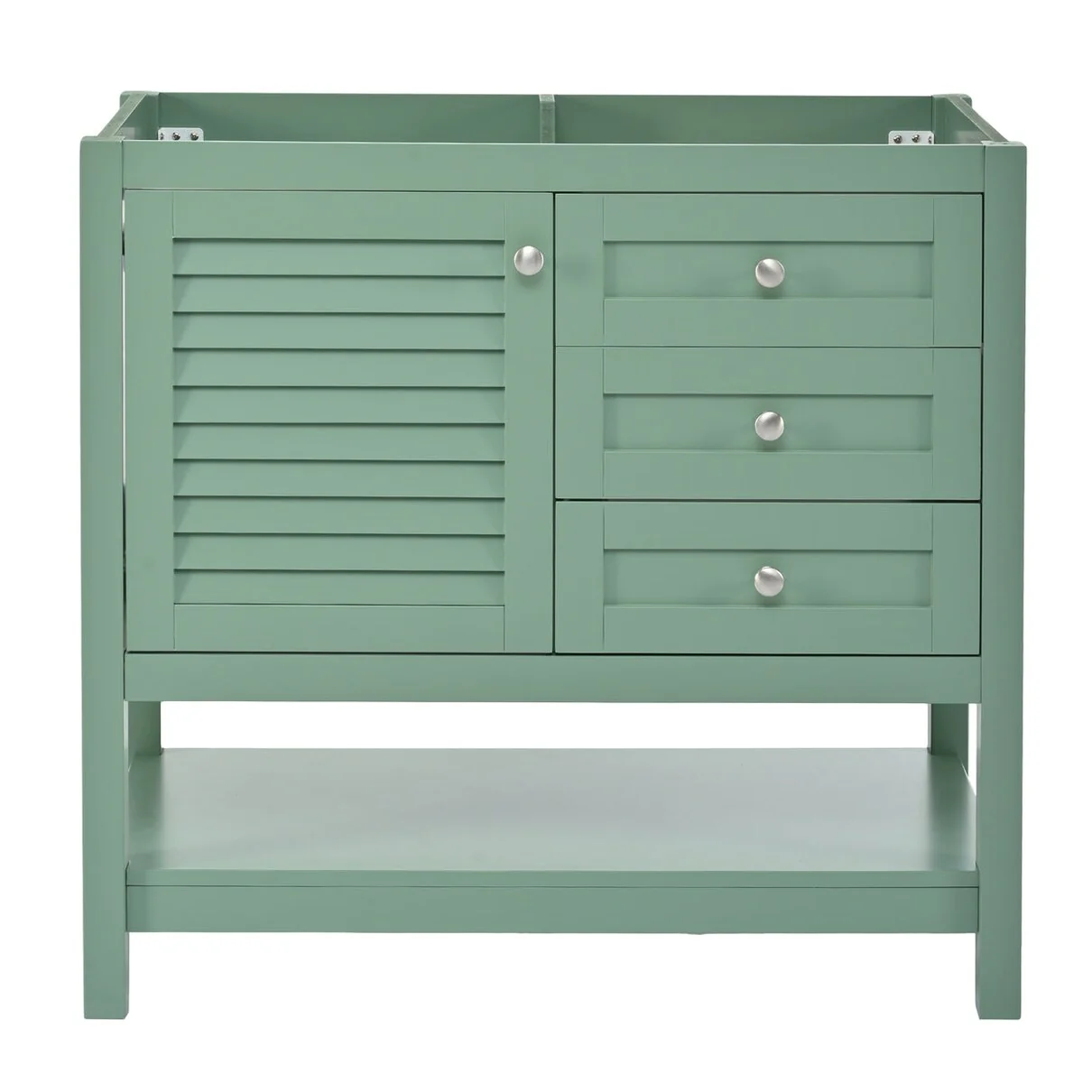 36 inch MDF Freestanding Bathroom Vanity in Green without Counter Top
