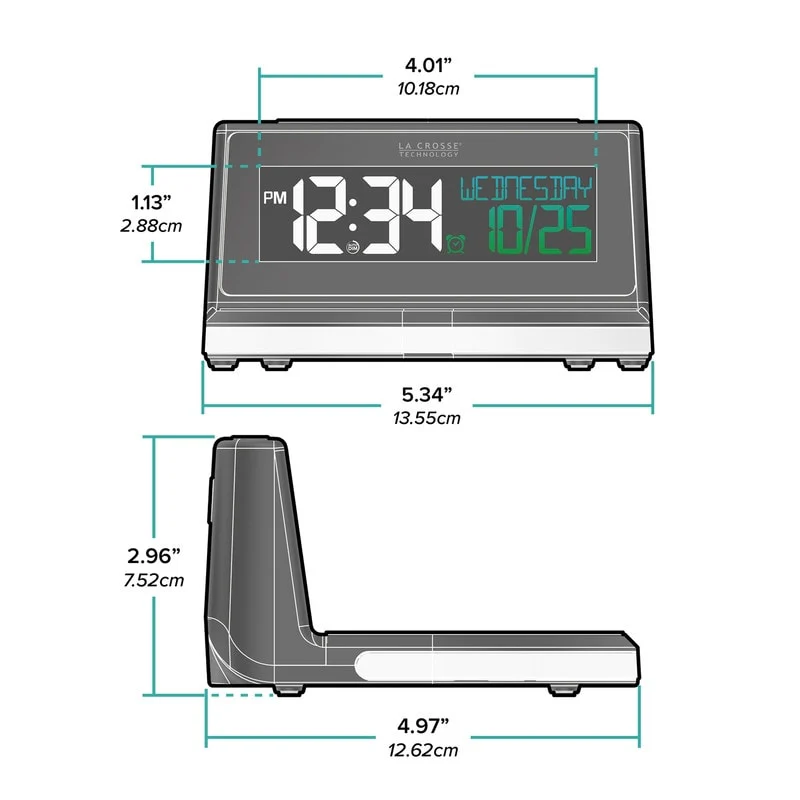 La Crosse 617-148V2 Qi-certified Wireless Charging Alarm w/Glow light