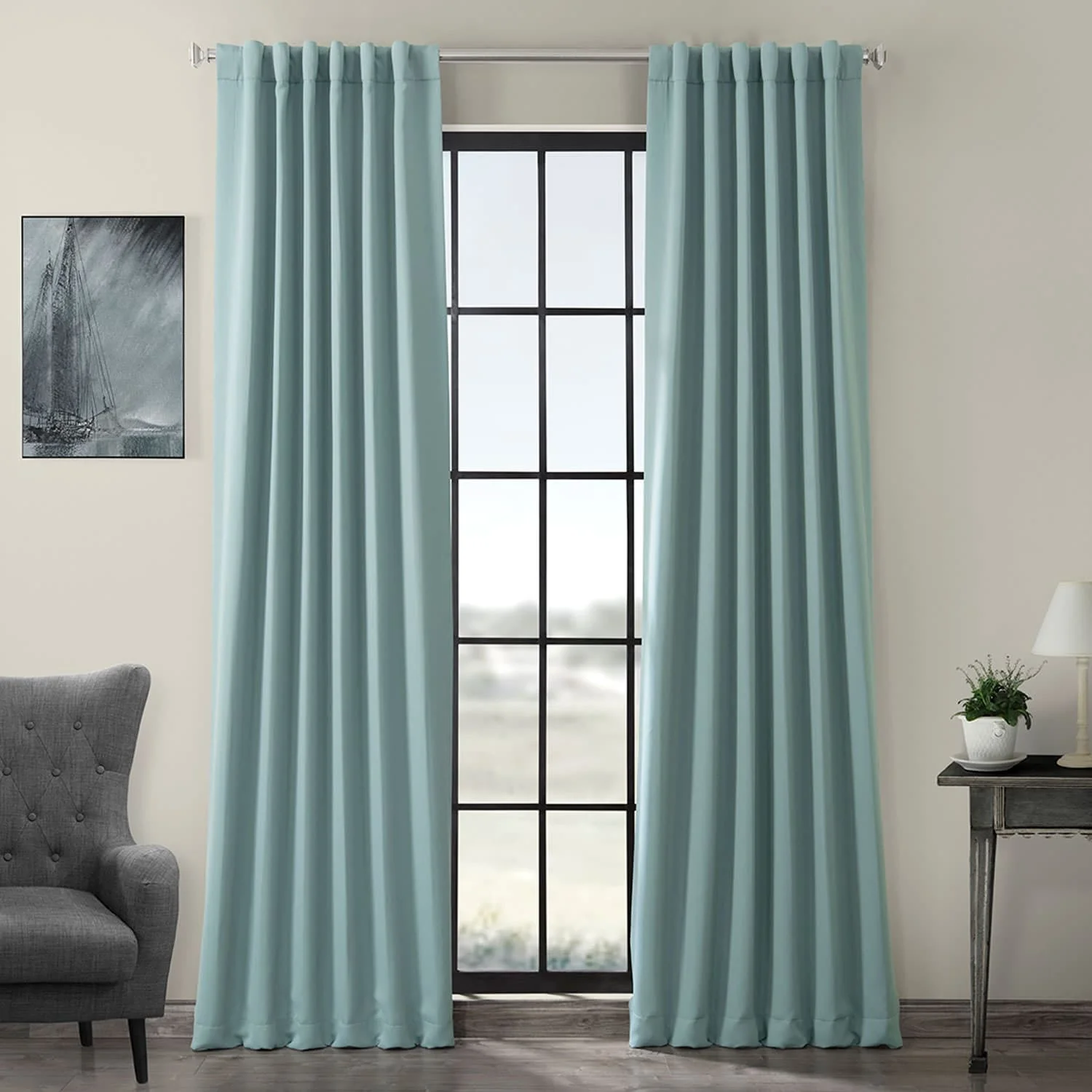Exclusive Fabrics Room Darkening 120-inch Curtain Panel Pair (2 Panels)