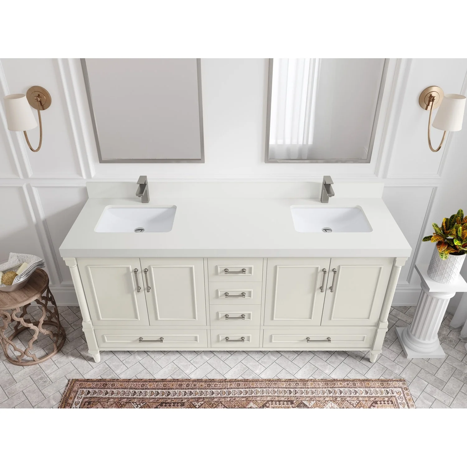 Willow Collections 72 in. W x 22 in. D Aberdeen Double Sink Bathroom Vanity with Countertops