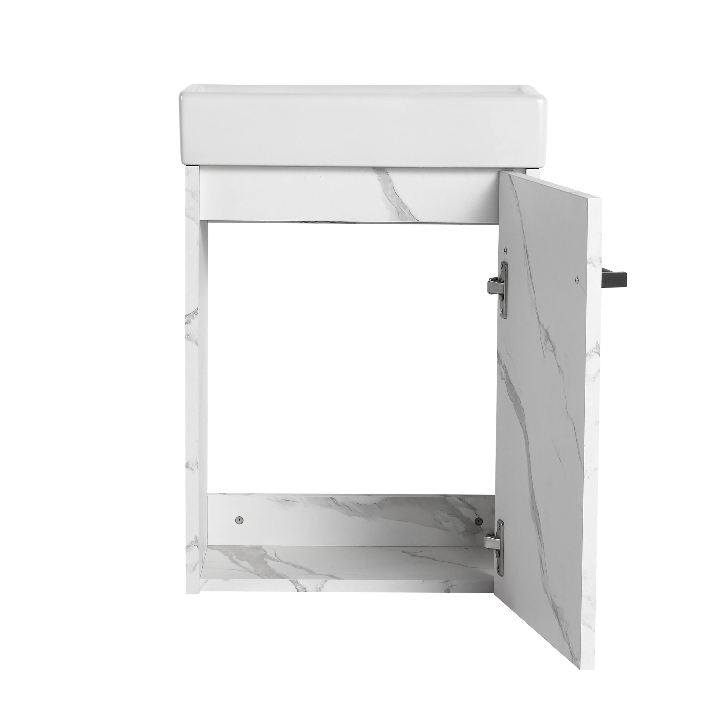 Bathroom Vanity With Sink In 16/18 Inch, Floating Bathroom Vanity With Soft Close Door