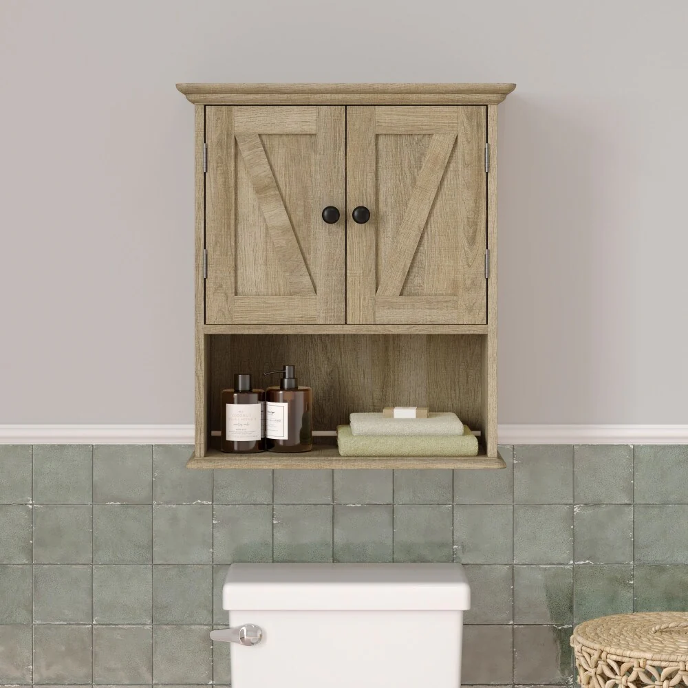 Wall-Mounted Medicine Cabinet Bathroom Storage Organizer with Shelves