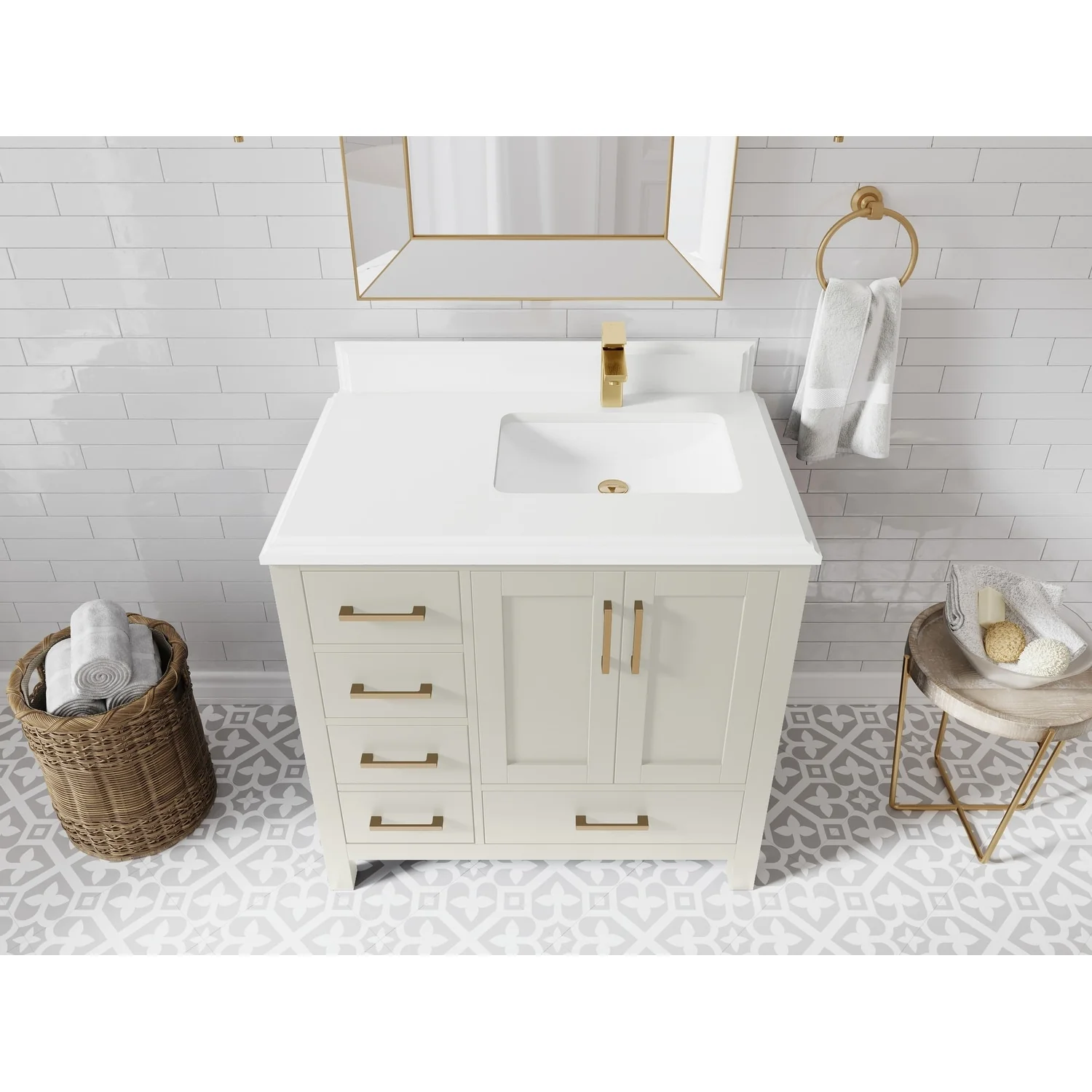 Willow Collections 36 in. W x 22 in. D Malibu Right Offset Sink Bathroom Vanity with Countertop