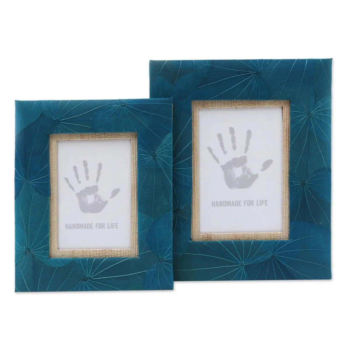 Novica Handmade Autumn Spirit In Blue Natural Fiber Photo Frames (Pair)